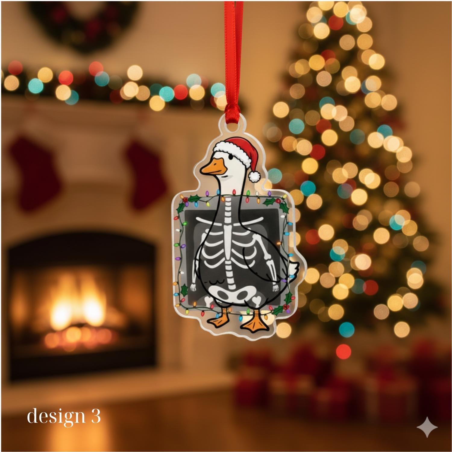Radiology Christmas Ornament – Goose with X-Ray MRI CT Scan Holiday Tree Decor