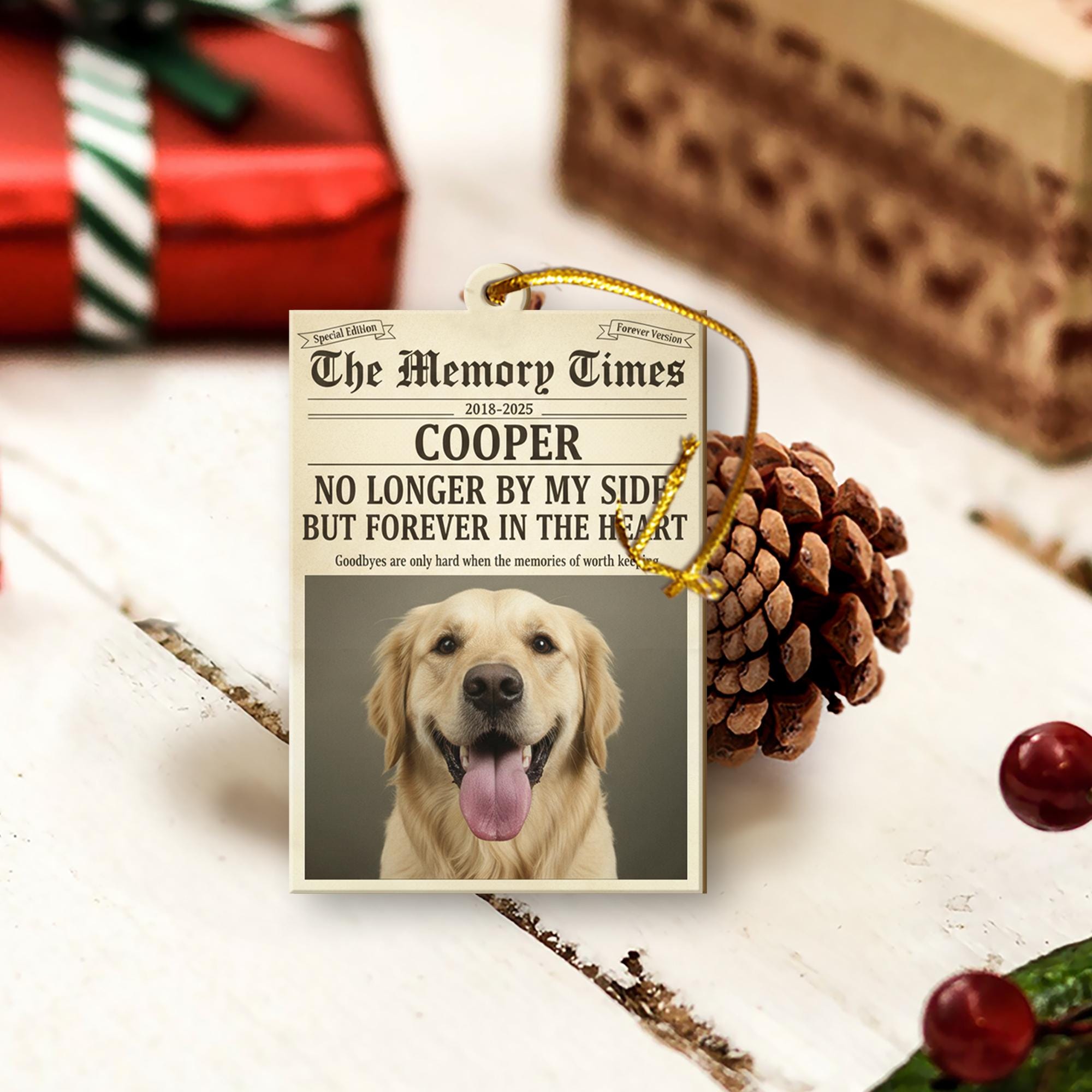Personalized Pet Memorial Ornament – Custom Dog Photo Remembrance Christmas Decoration