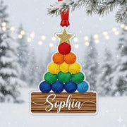 Personalized Yarn Ornament – Christmas Tree Decoration with Knitting Theme and Name