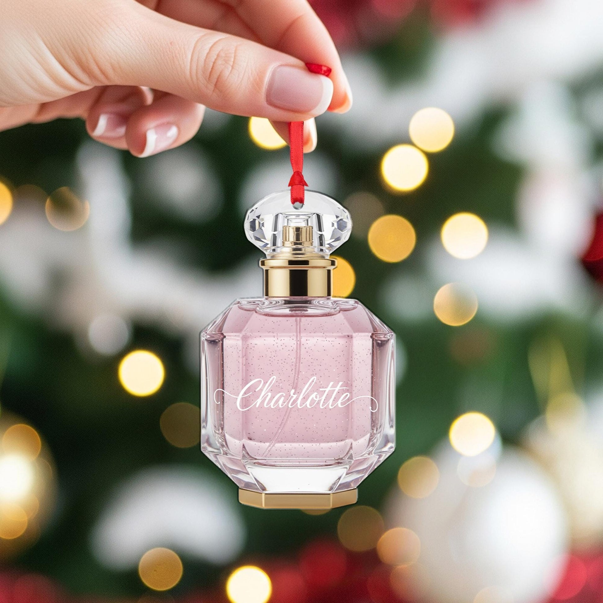Personalized Perfume Bottle Ornament – Custom Name Glass Decoration