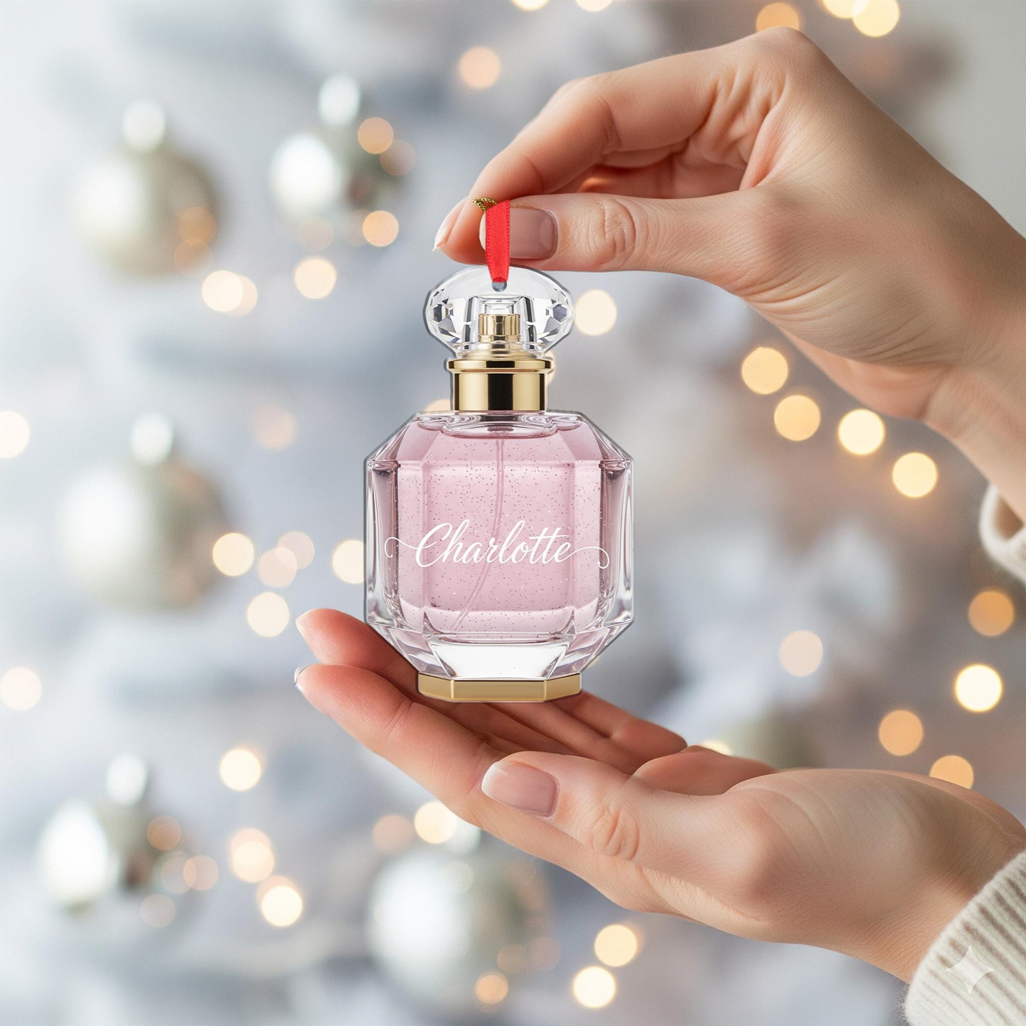Personalized Perfume Bottle Ornament – Custom Name Glass Decoration