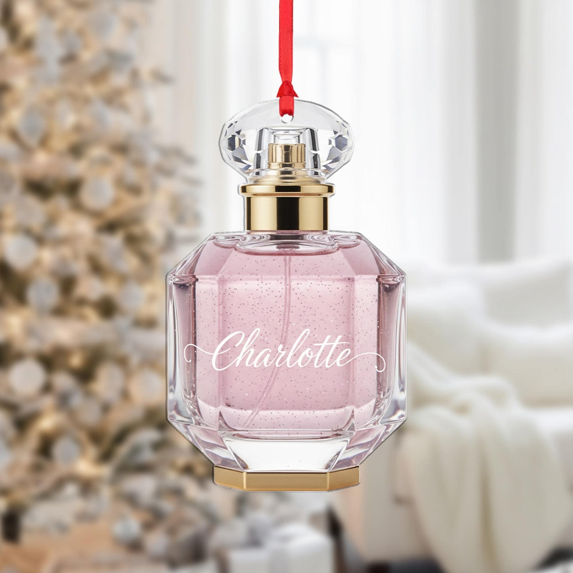 Personalized Perfume Bottle Ornament – Custom Name Glass Decoration