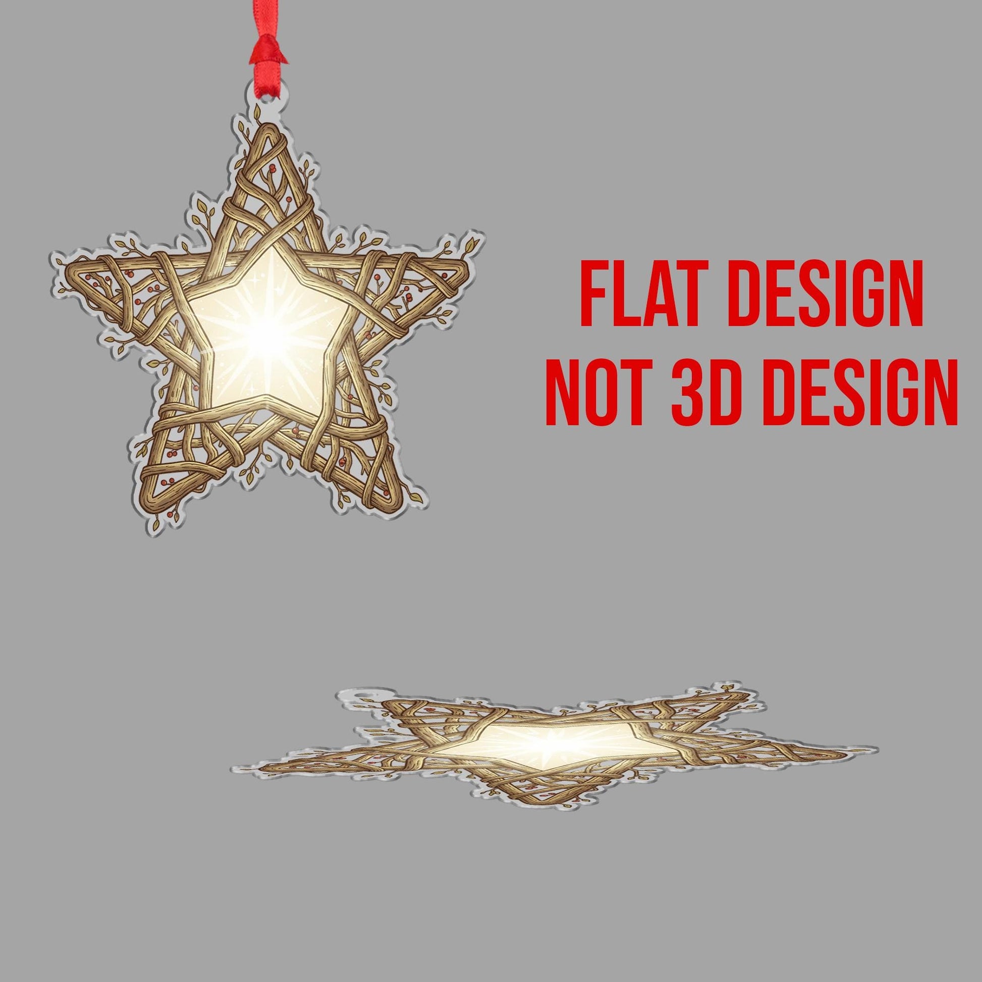 Wooden Star Ornament – Rustic Woven Decoration with Lighted Design