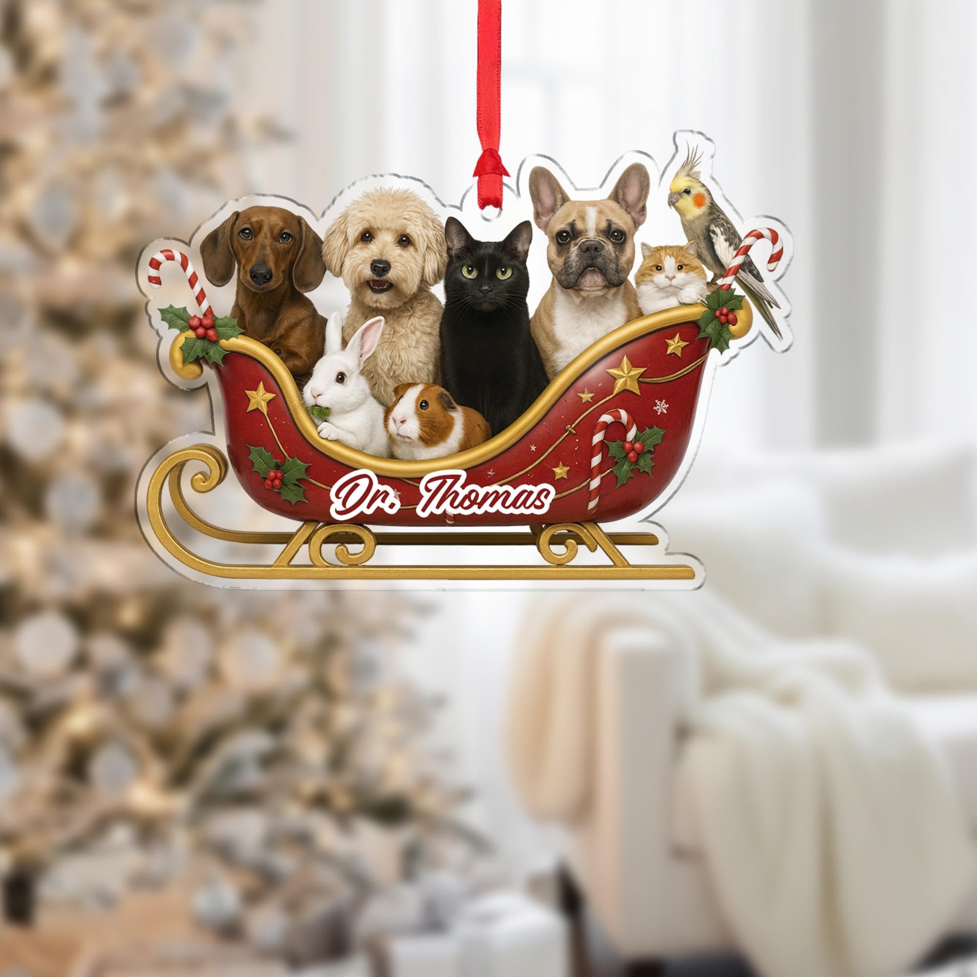 Custom Vet Tech Animal Ornament Rescue Pets Christmas Decor