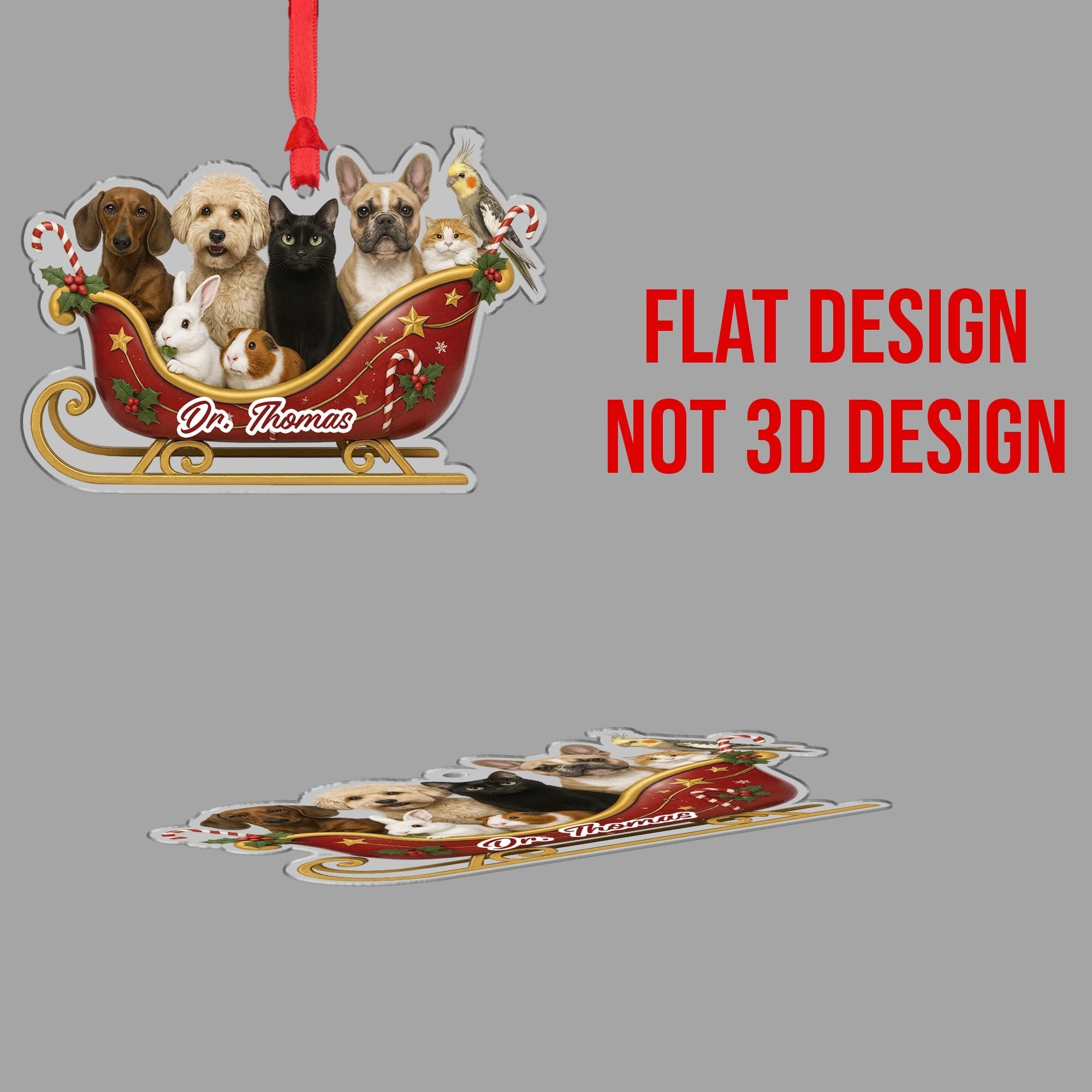 Custom Vet Tech Animal Ornament Rescue Pets Christmas Decor