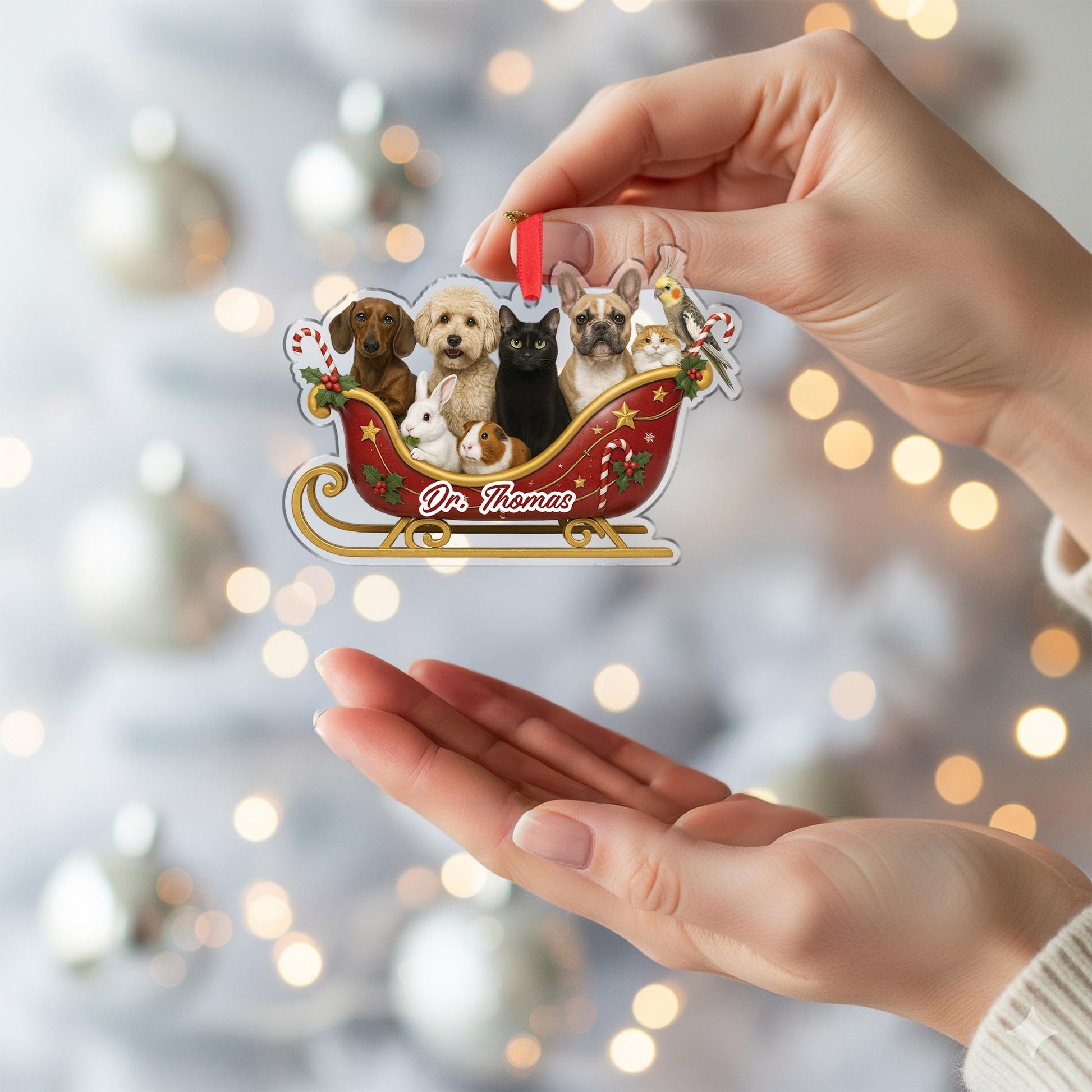 Custom Vet Tech Animal Ornament Rescue Pets Christmas Decor