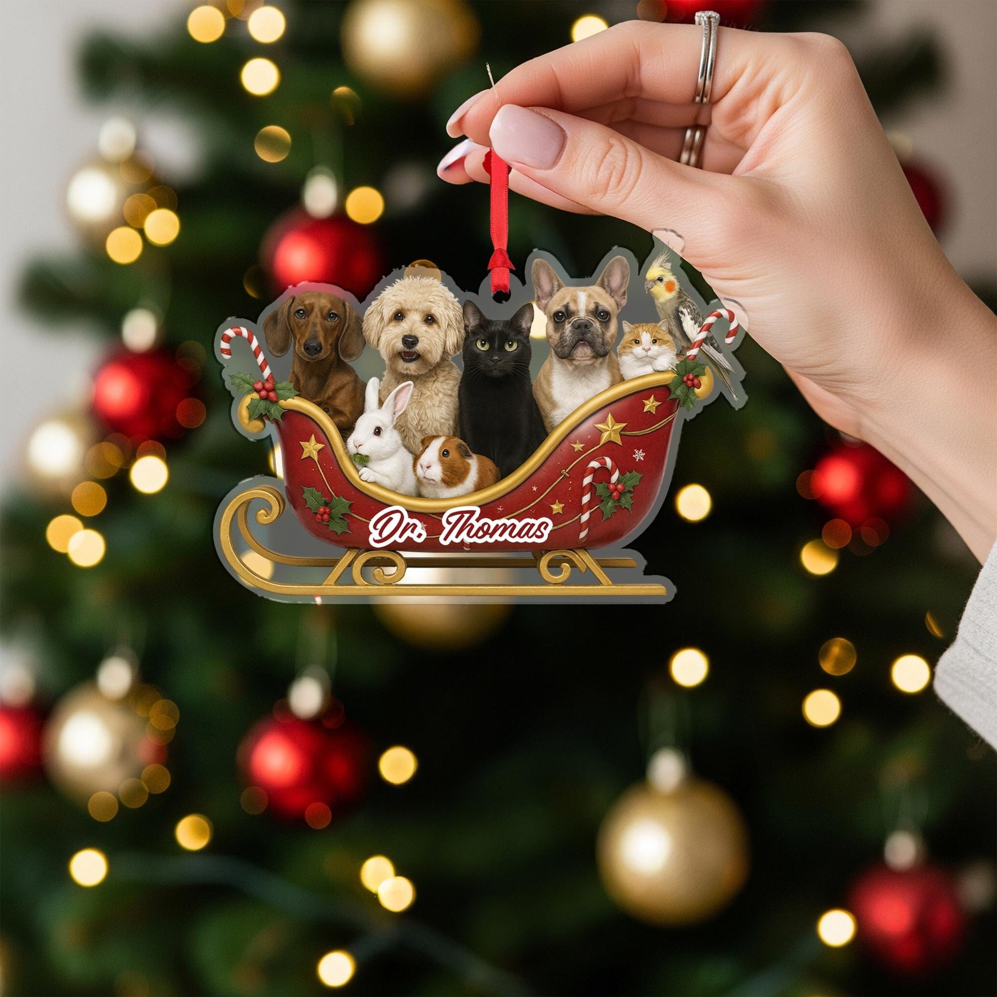 Custom Vet Tech Animal Ornament Rescue Pets Christmas Decor