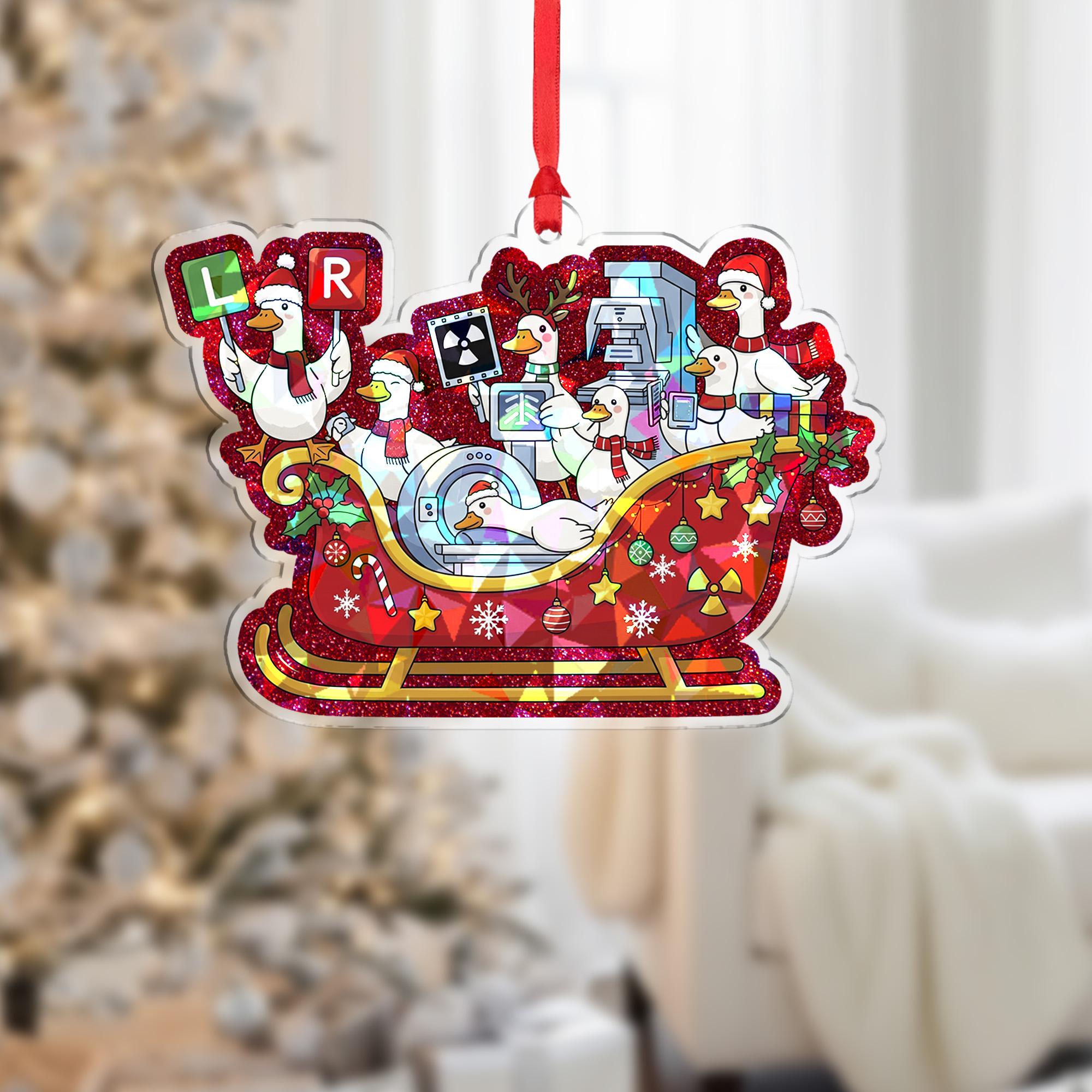Holographic X-Ray Silly Goose Ornament Radiology Christmas Decor