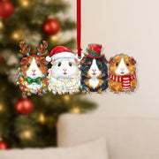 Guinea Pig Hologram Ornament – Cute Pet Christmas Tree Decoration Gift
