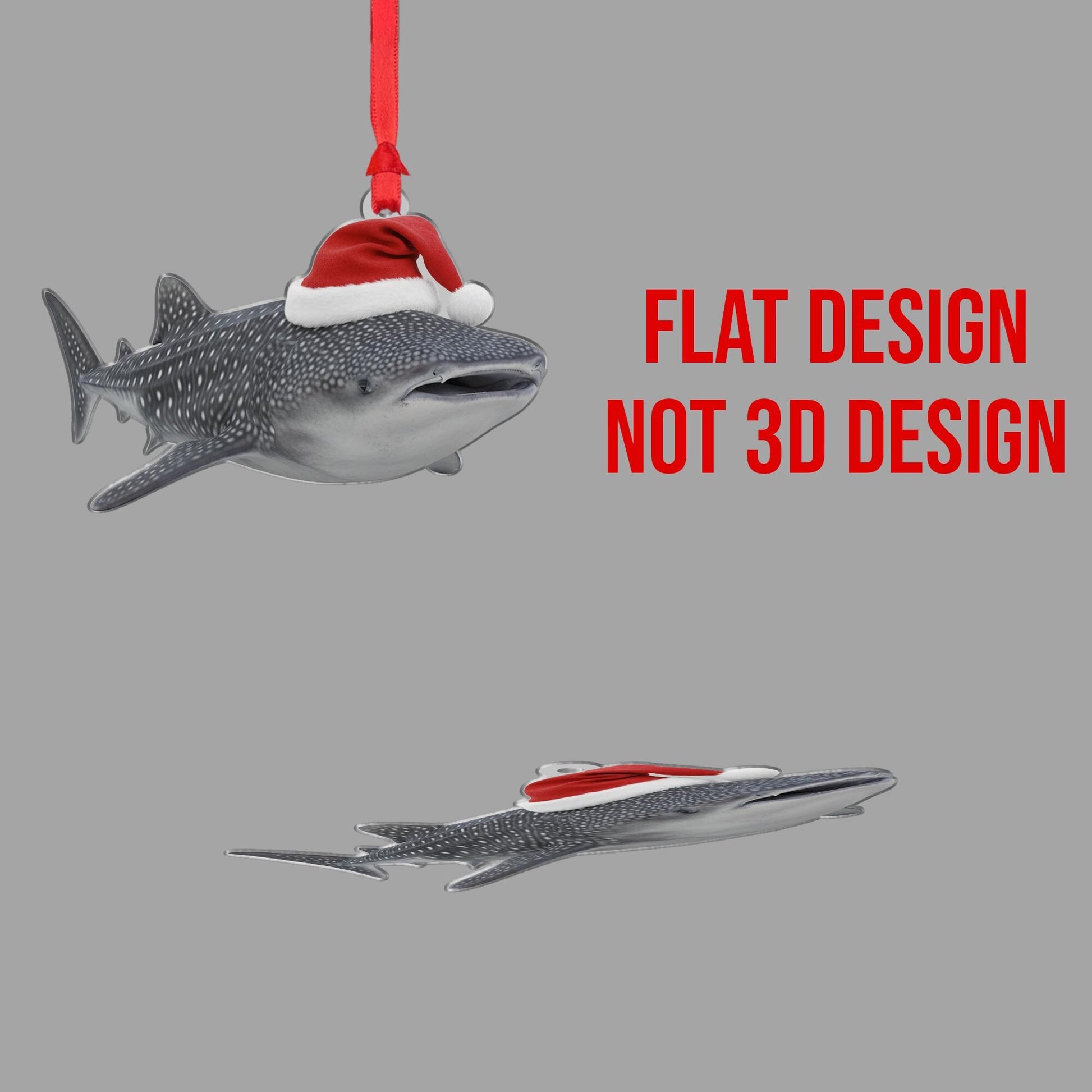 Whale Shark Ornament – Christmas Tree Decoration with Santa Hat