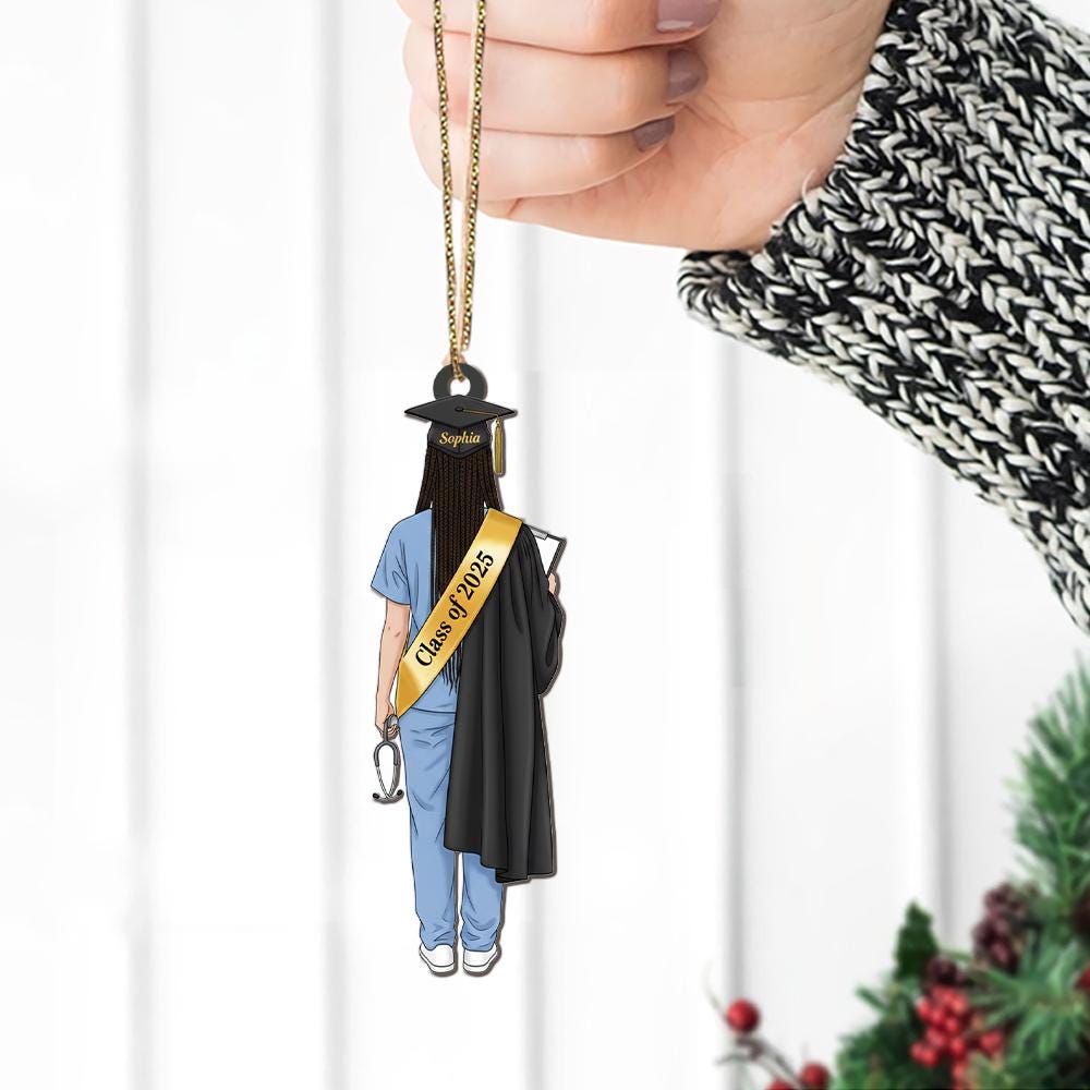 Nurse Graduation Ornament – Class of 2025 Personalized Medical Gift