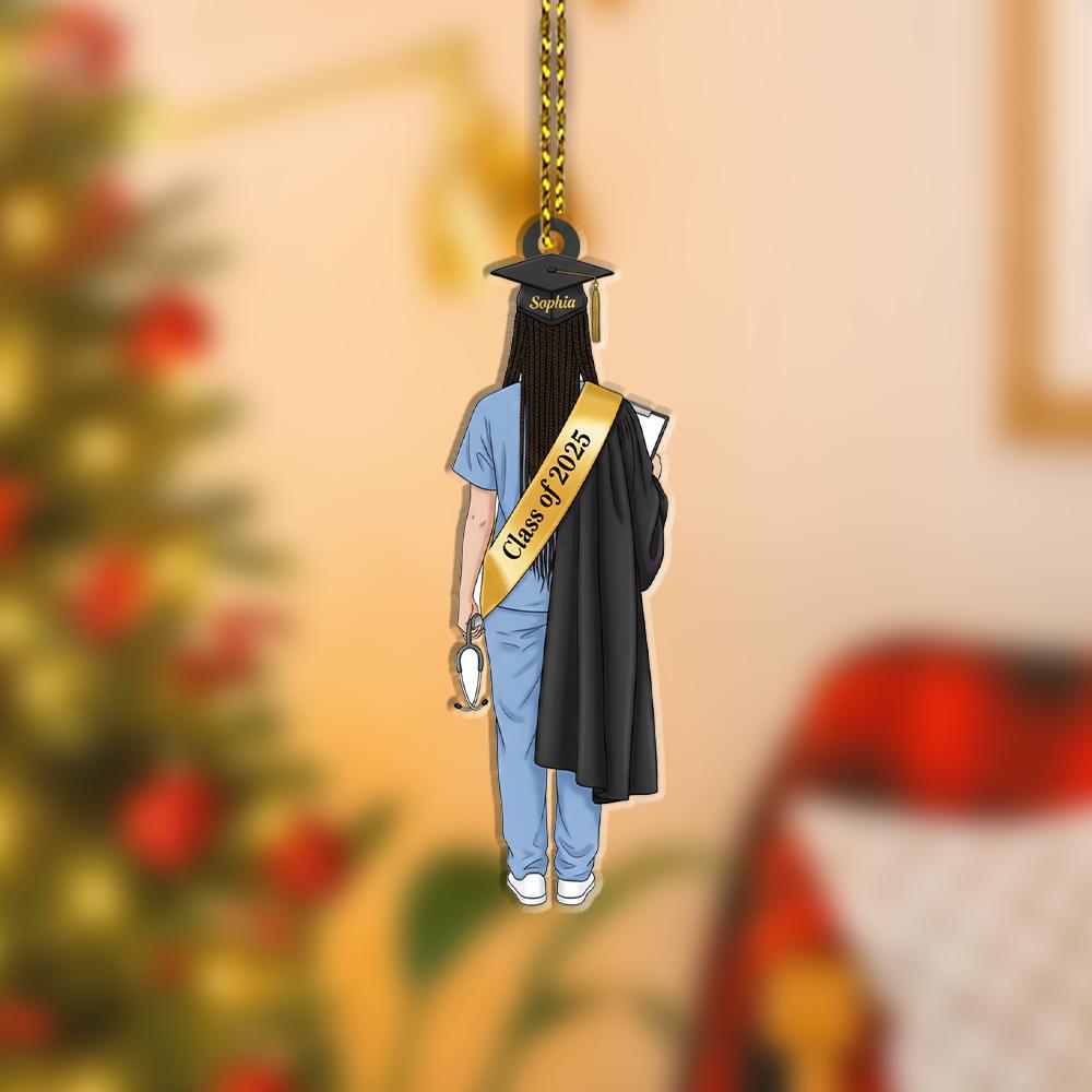 Nurse Graduation Ornament – Class of 2025 Personalized Medical Gift