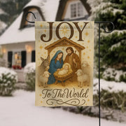 Nativity “Joy to the World” Christmas Flag – Manger Scene Outdoor Banner