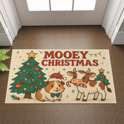 Mooey Christmas Holiday Flag – Cow Santa Banner Outdoor Decor