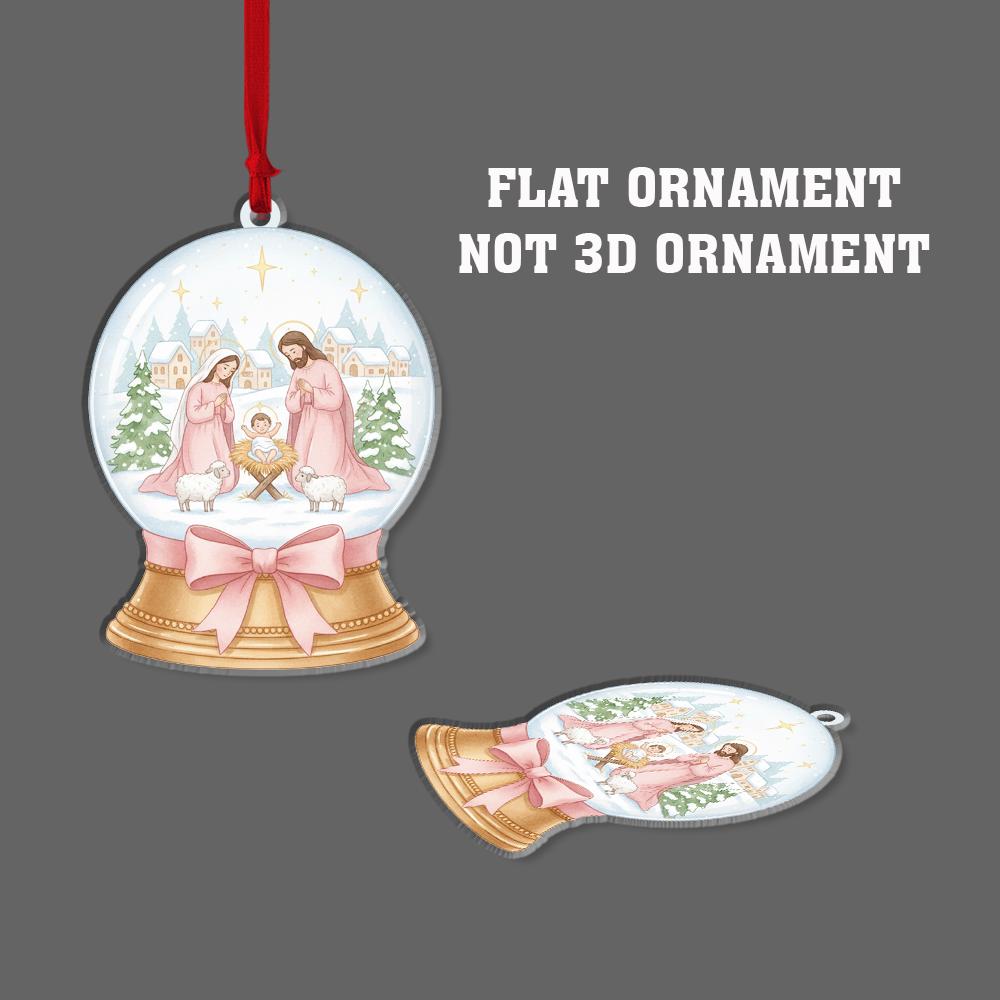Nativity Scene Christmas Ornament, Holy Family Tree Decoration, Baby Jesus Manger Ornament