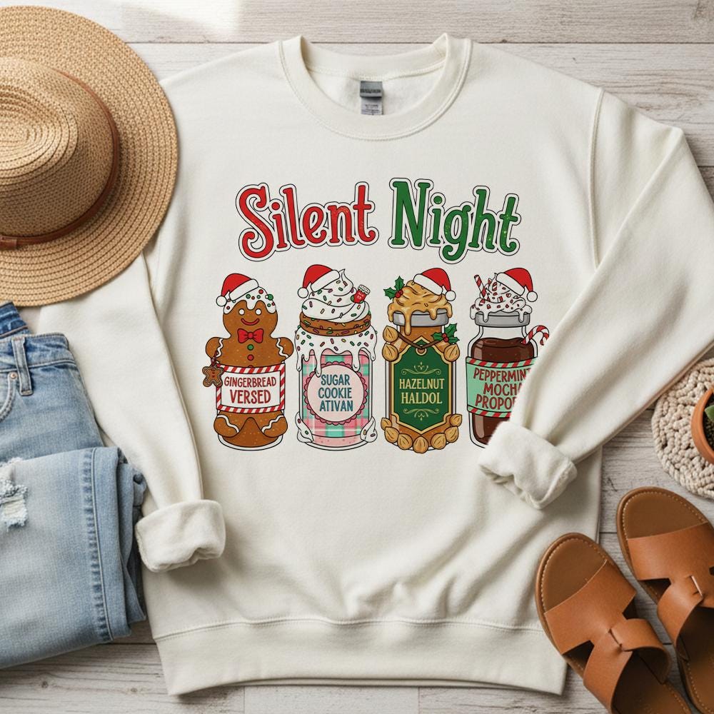 Silent Night Christmas Sweatshirt – Funny Medical Pullover with Gingerbread Design