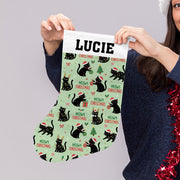 Personalized Cat Christmas Stocking: Custom Name Holiday Decor