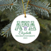 Personalized Ceramic Ornament – Sorority Letters University Graduation Keepsake 2025