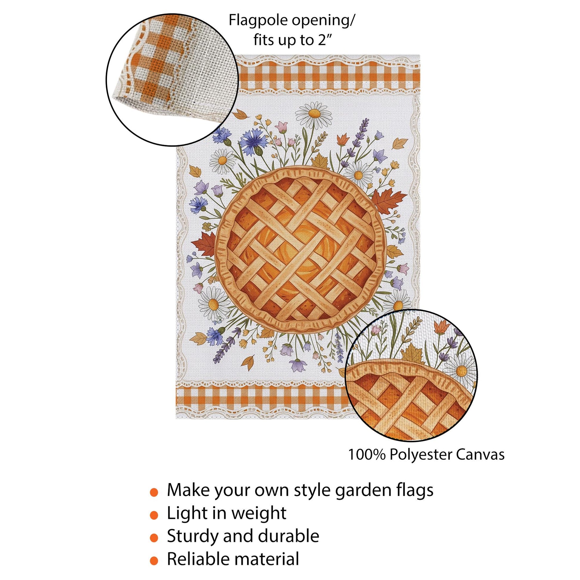 Fall Pie Garden Flag: Rustic Autumn Thanksgiving Decor