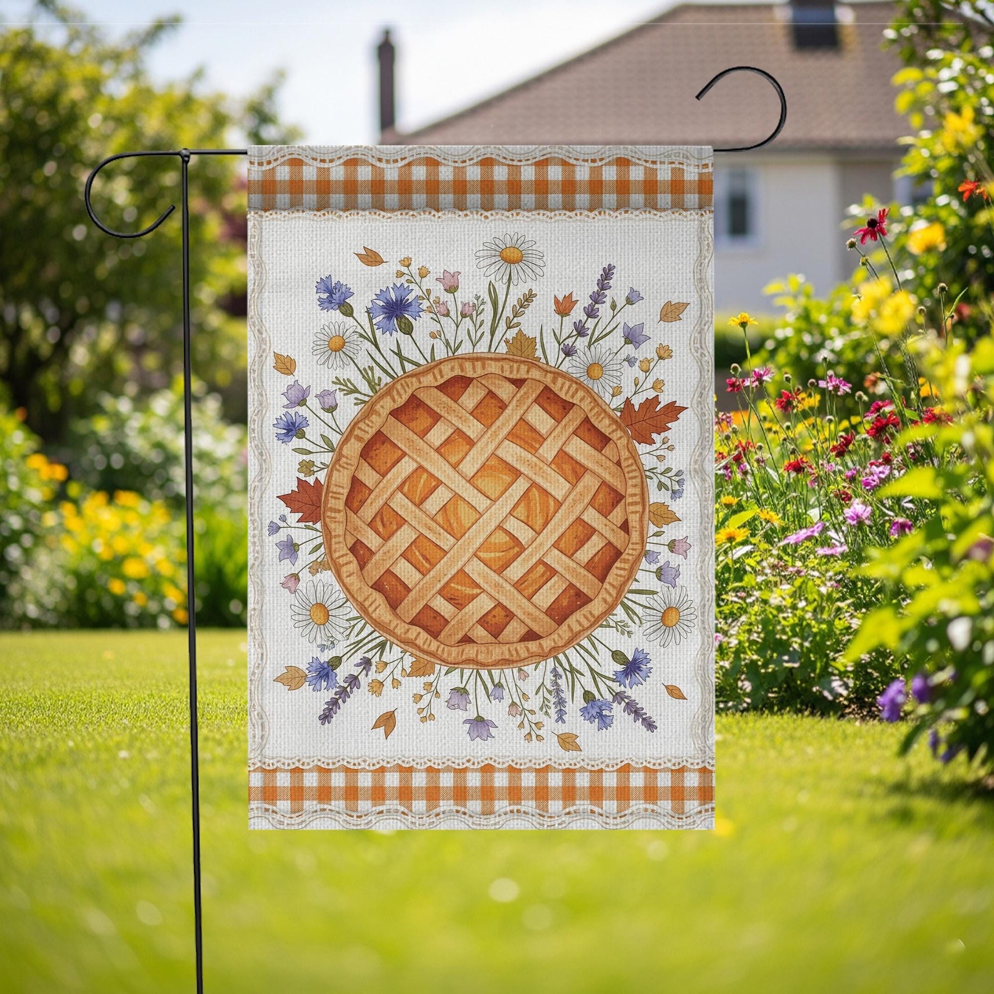 Fall Pie Garden Flag: Rustic Autumn Thanksgiving Decor