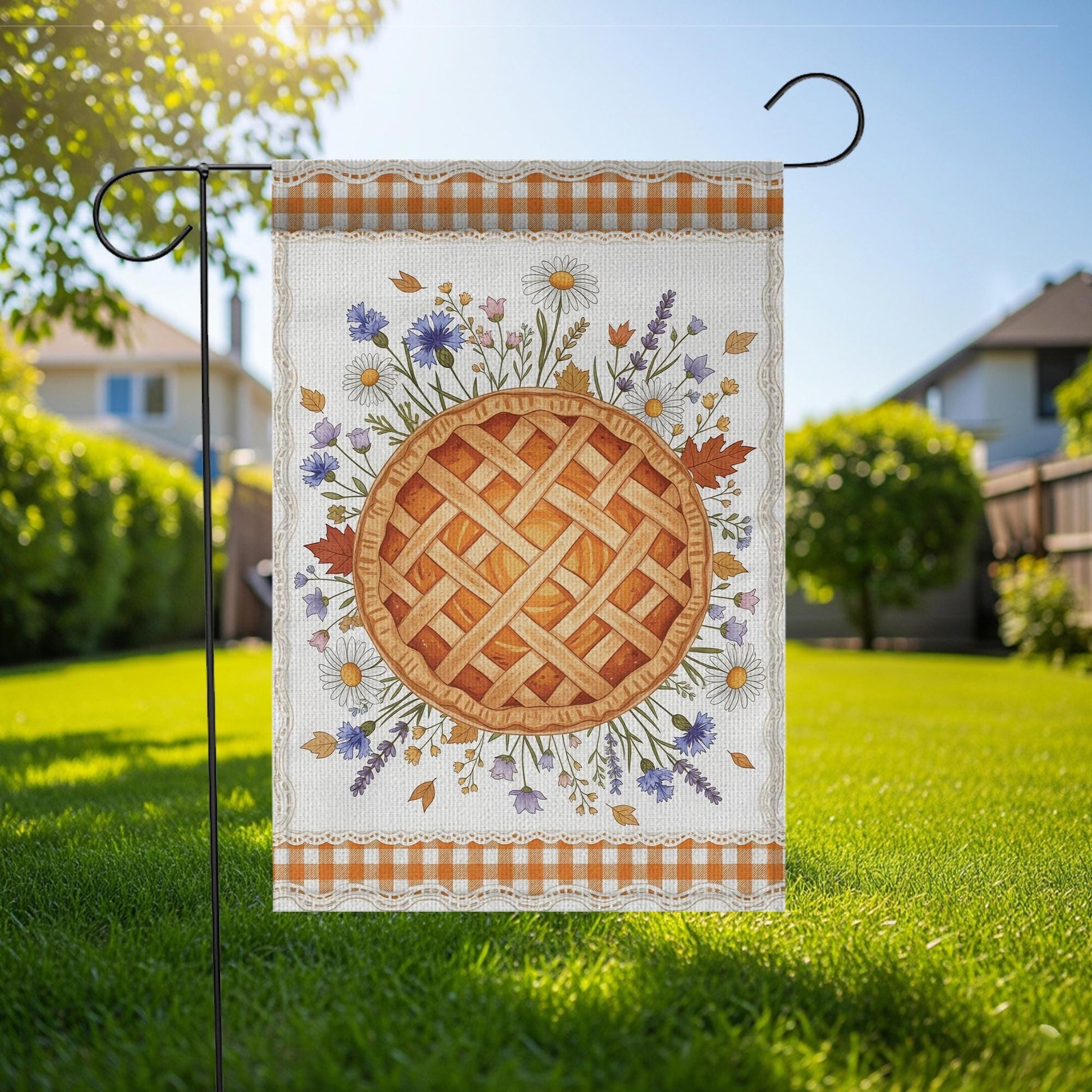 Fall Pie Garden Flag: Rustic Autumn Thanksgiving Decor