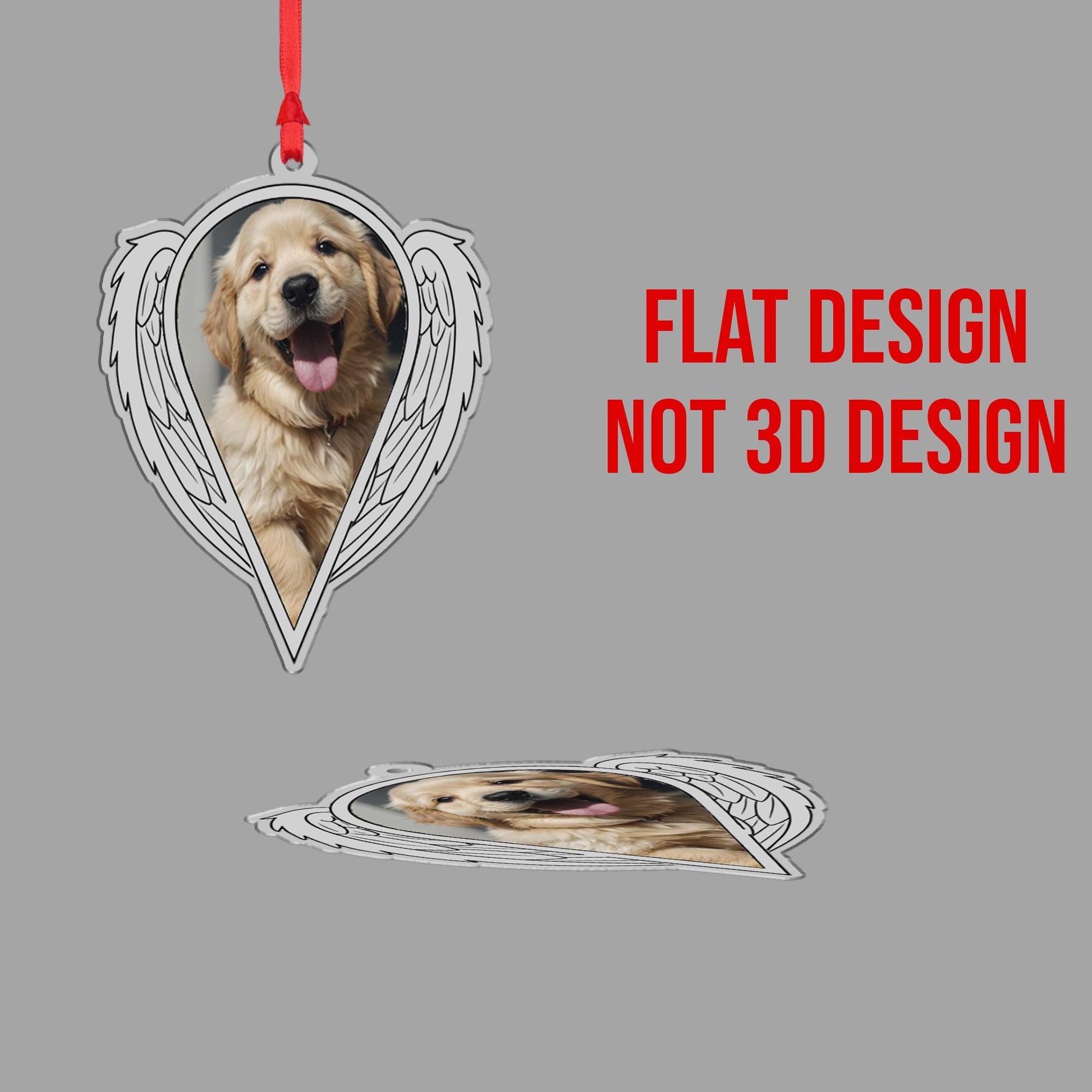 Photo Dog Angel Wings Ornament – Personalized Memorial Pet Christmas Keepsake