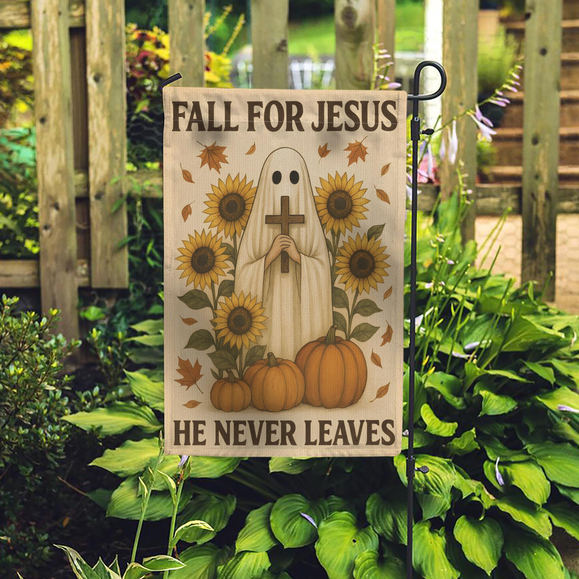 Fall For Jesus Garden Flag: Christian Autumn Decor