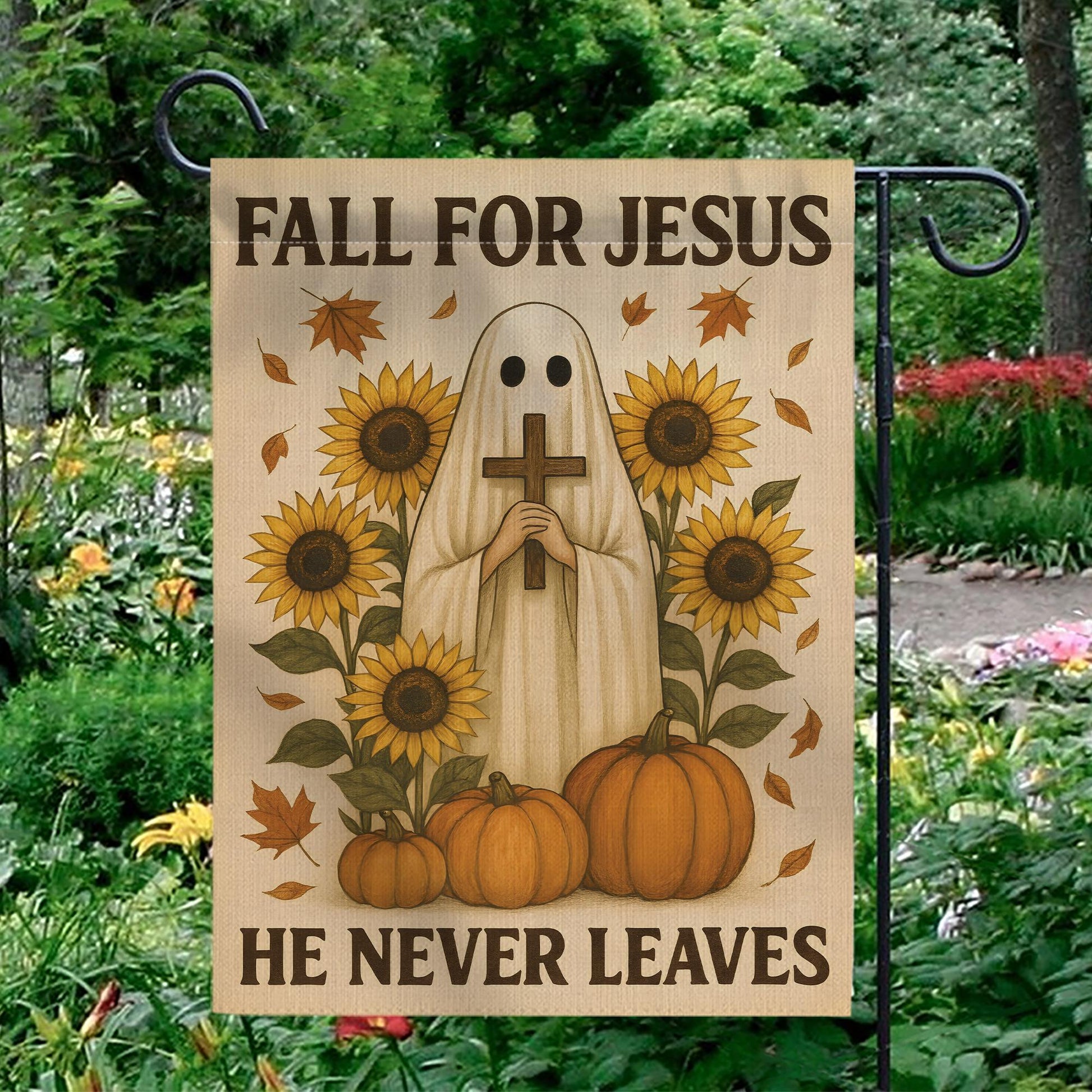 Fall For Jesus Garden Flag: Christian Autumn Decor