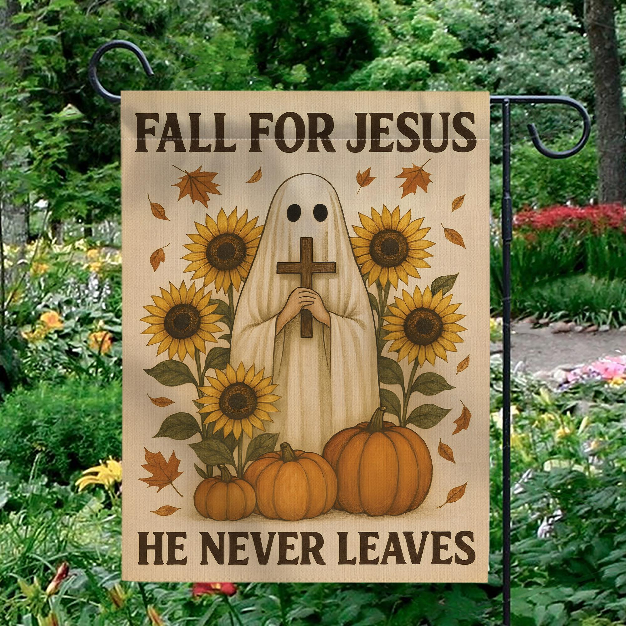 Fall For Jesus Garden Flag: Christian Autumn Decor