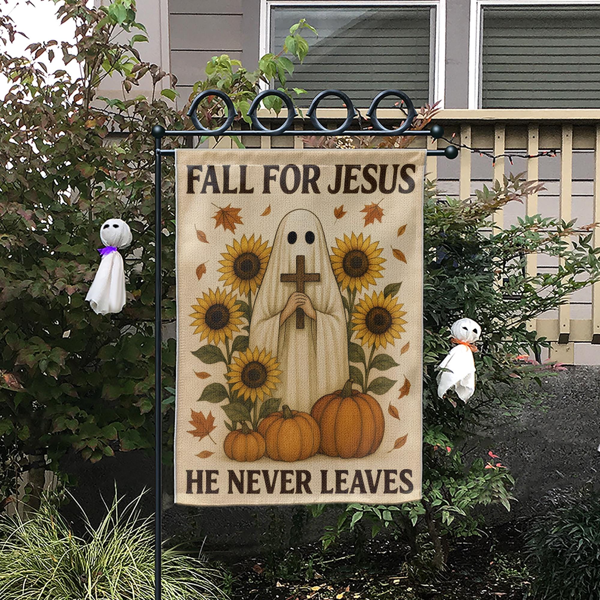 Fall For Jesus Garden Flag: Christian Autumn Decor