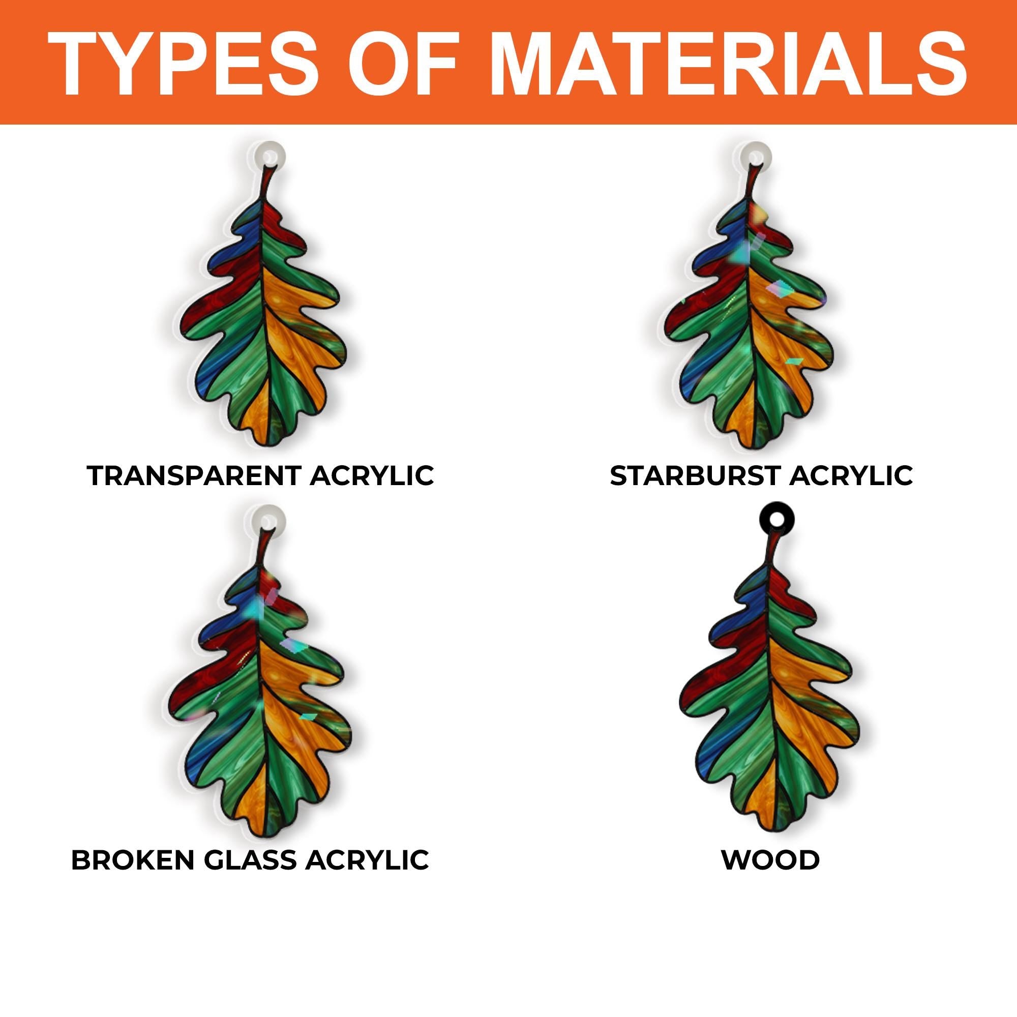 Leaf Earrings – Colorful Dangle Design with Oak Shape and Stained Glass Look