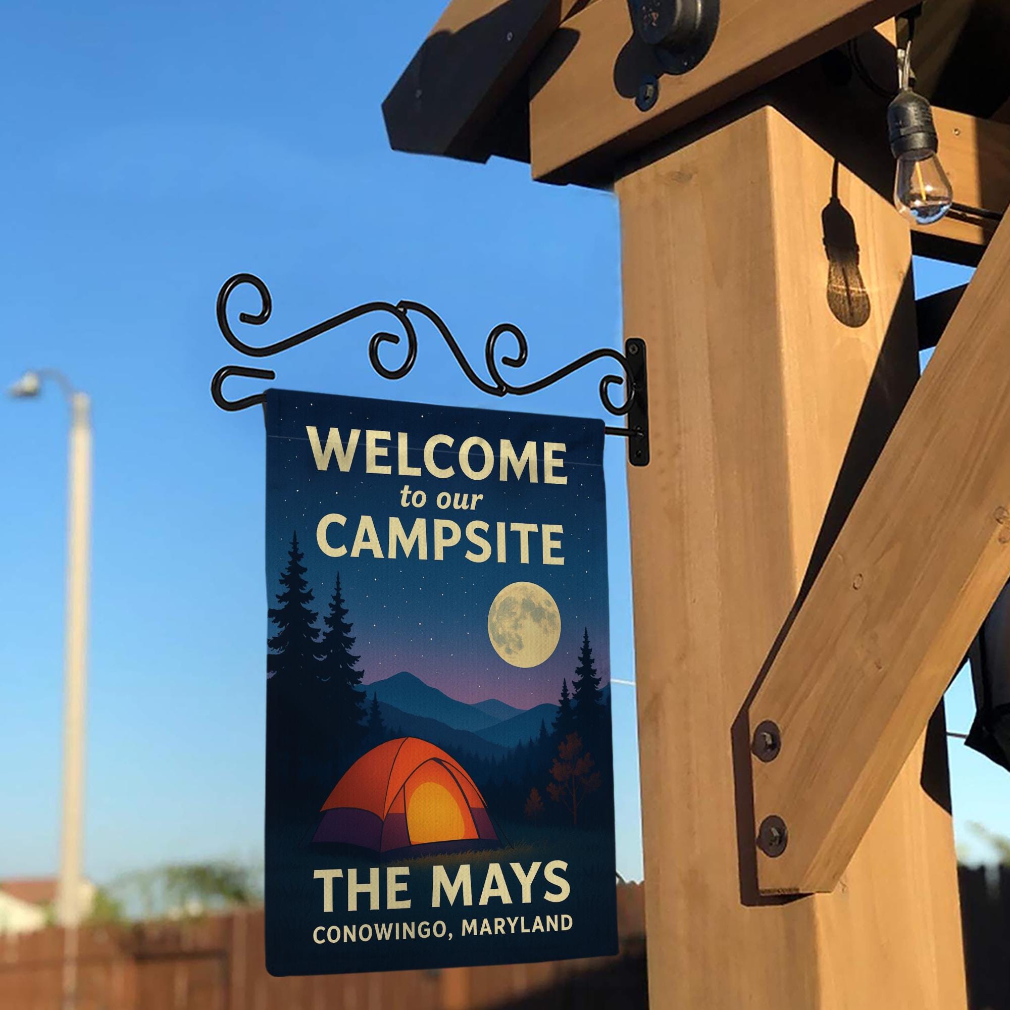 Personalized Camping Garden Flag: Custom Campsite Outdoor Yard Decoration