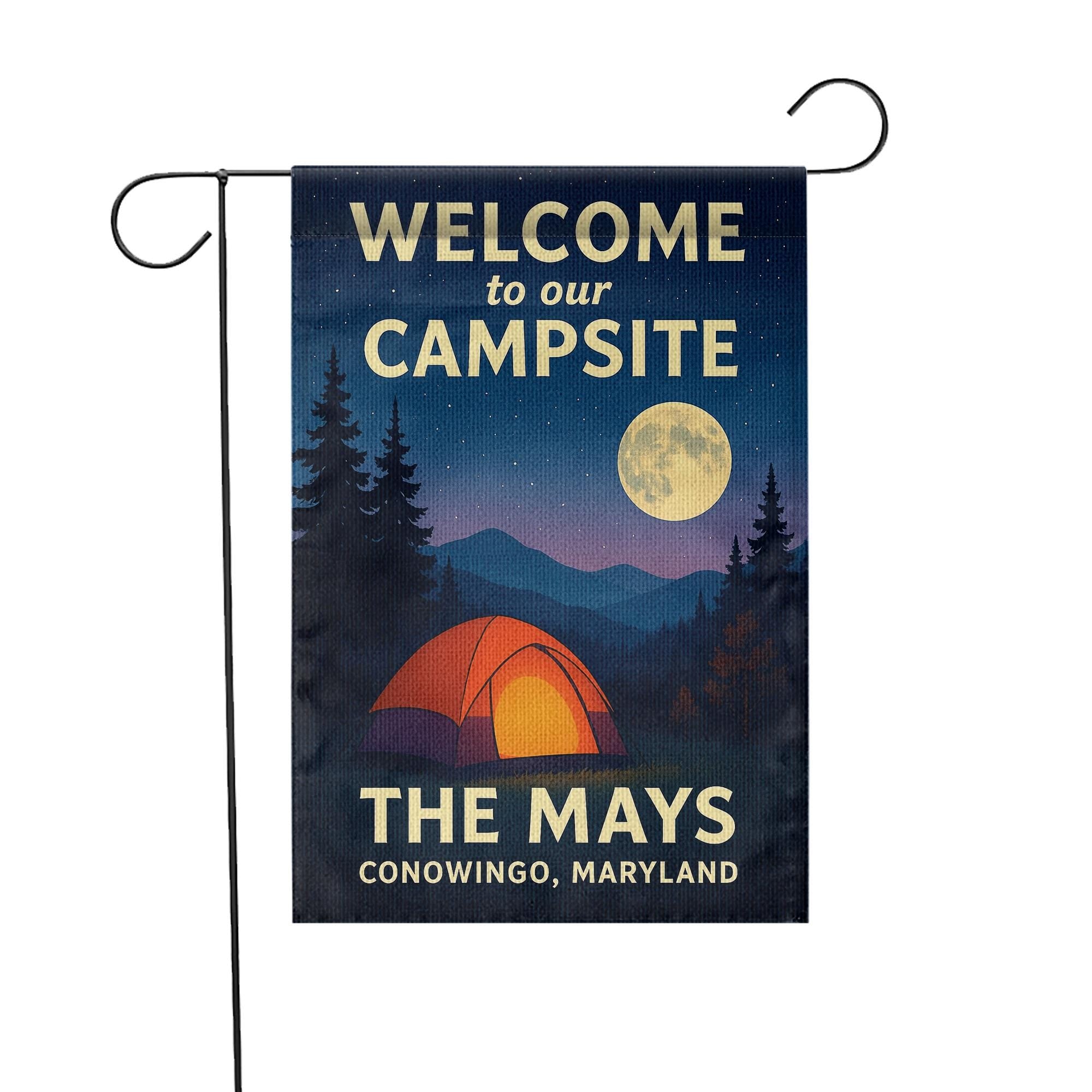 Personalized Camping Garden Flag: Custom Campsite Outdoor Yard Decoration