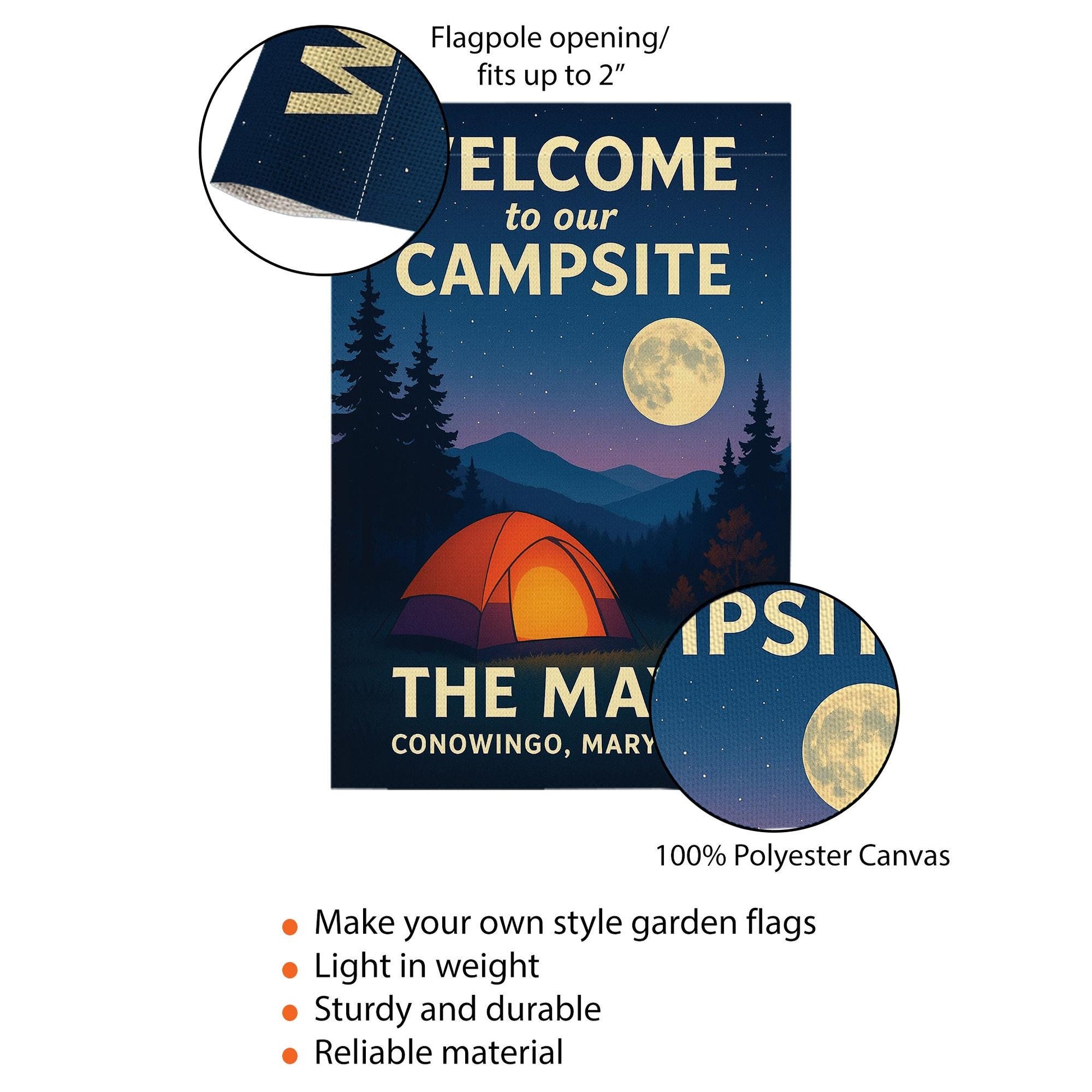 Personalized Camping Garden Flag: Custom Campsite Outdoor Yard Decoration