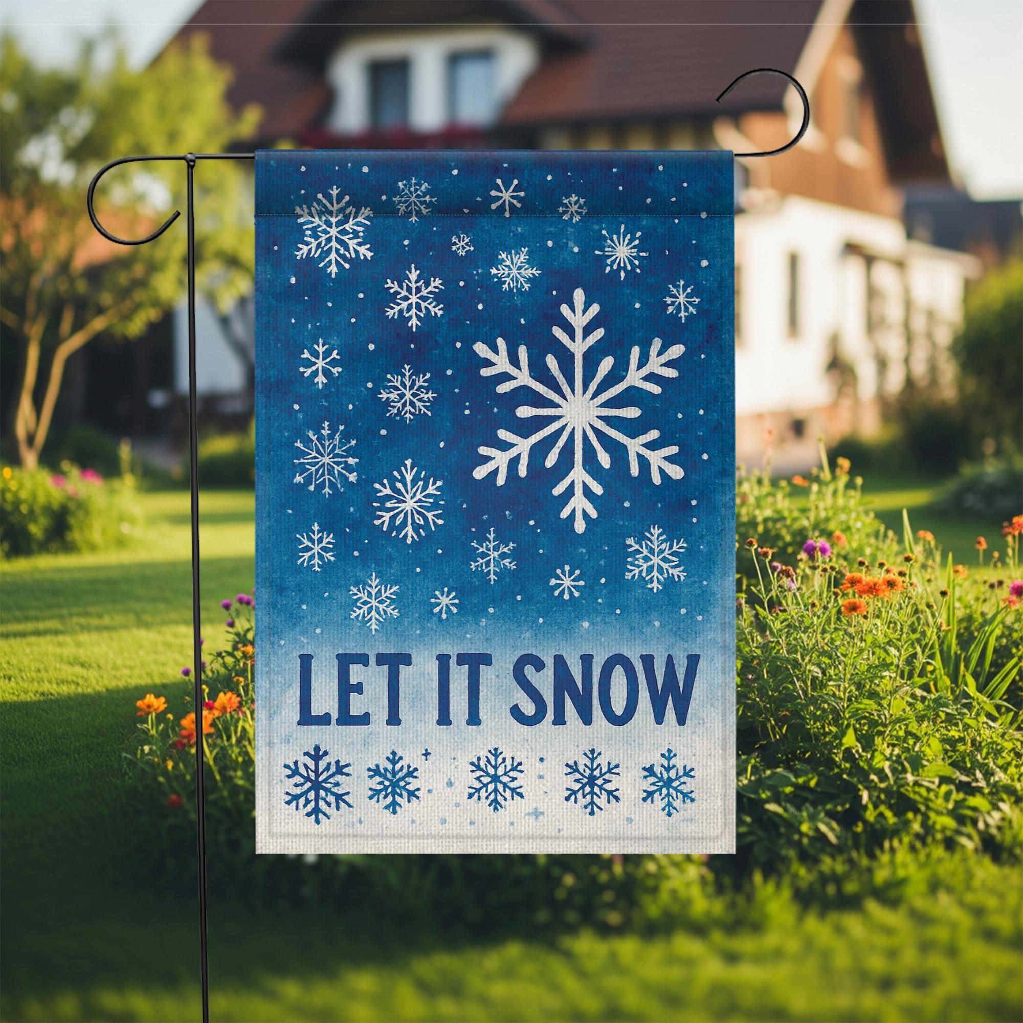 Winter Garden Flag: Christmas Snowflake Flag