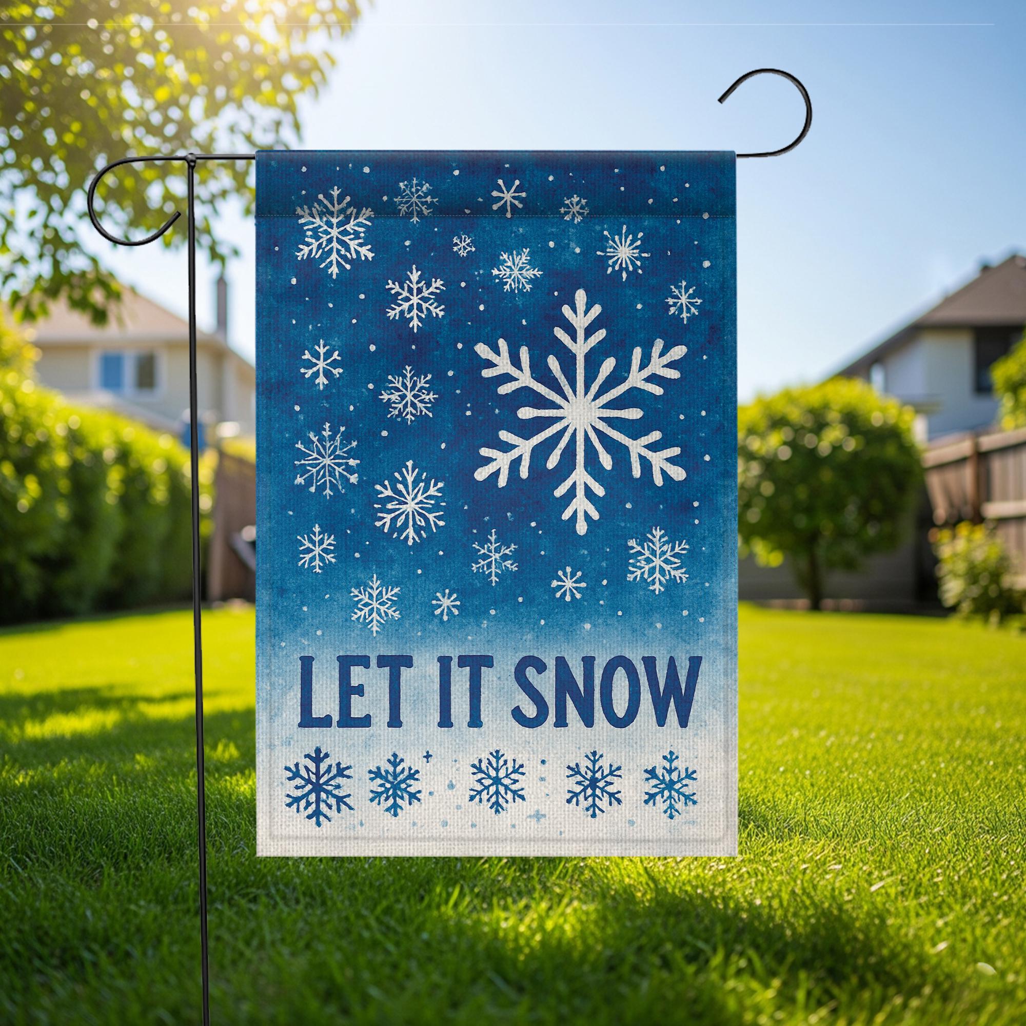 Winter Garden Flag: Christmas Snowflake Flag