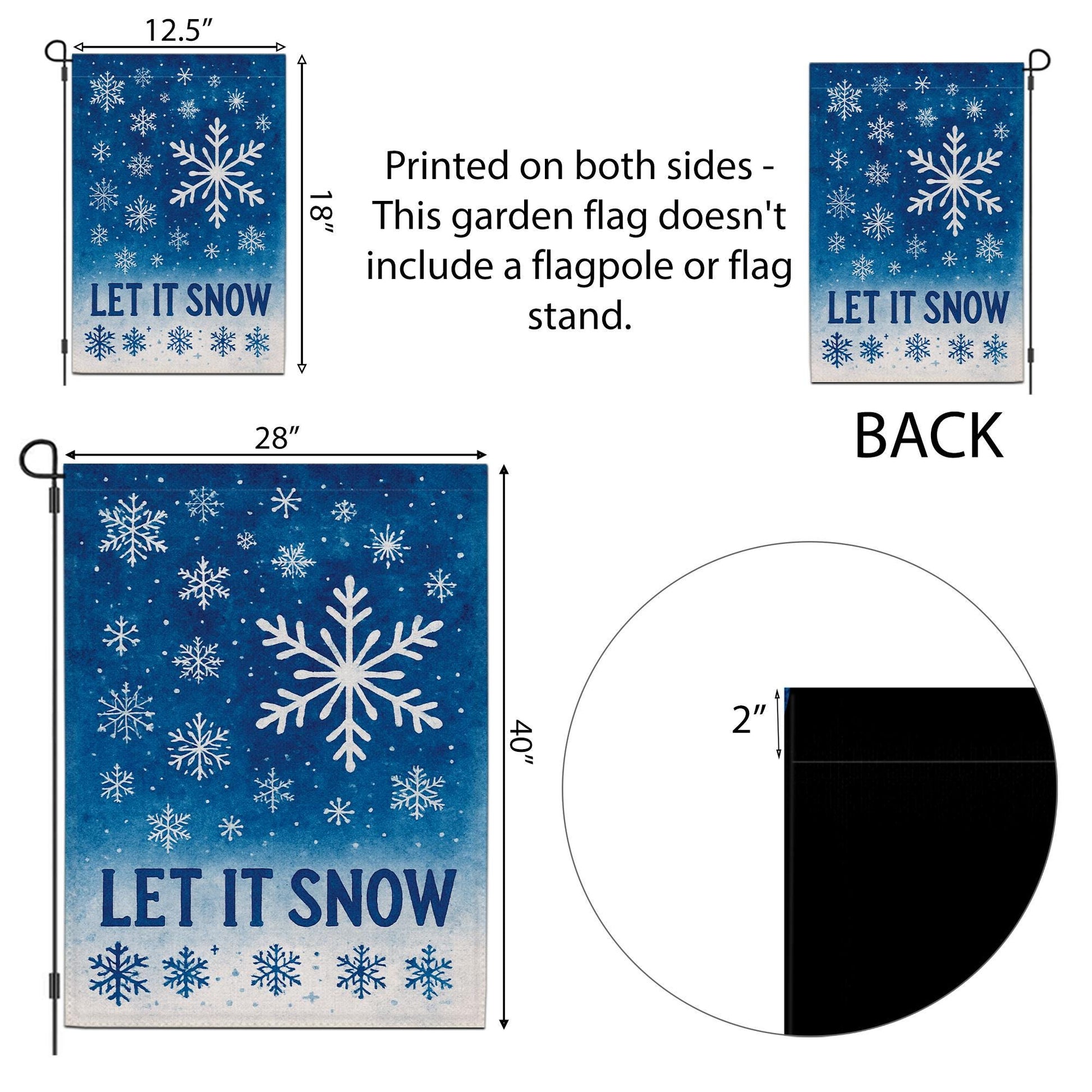 Winter Garden Flag: Christmas Snowflake Flag