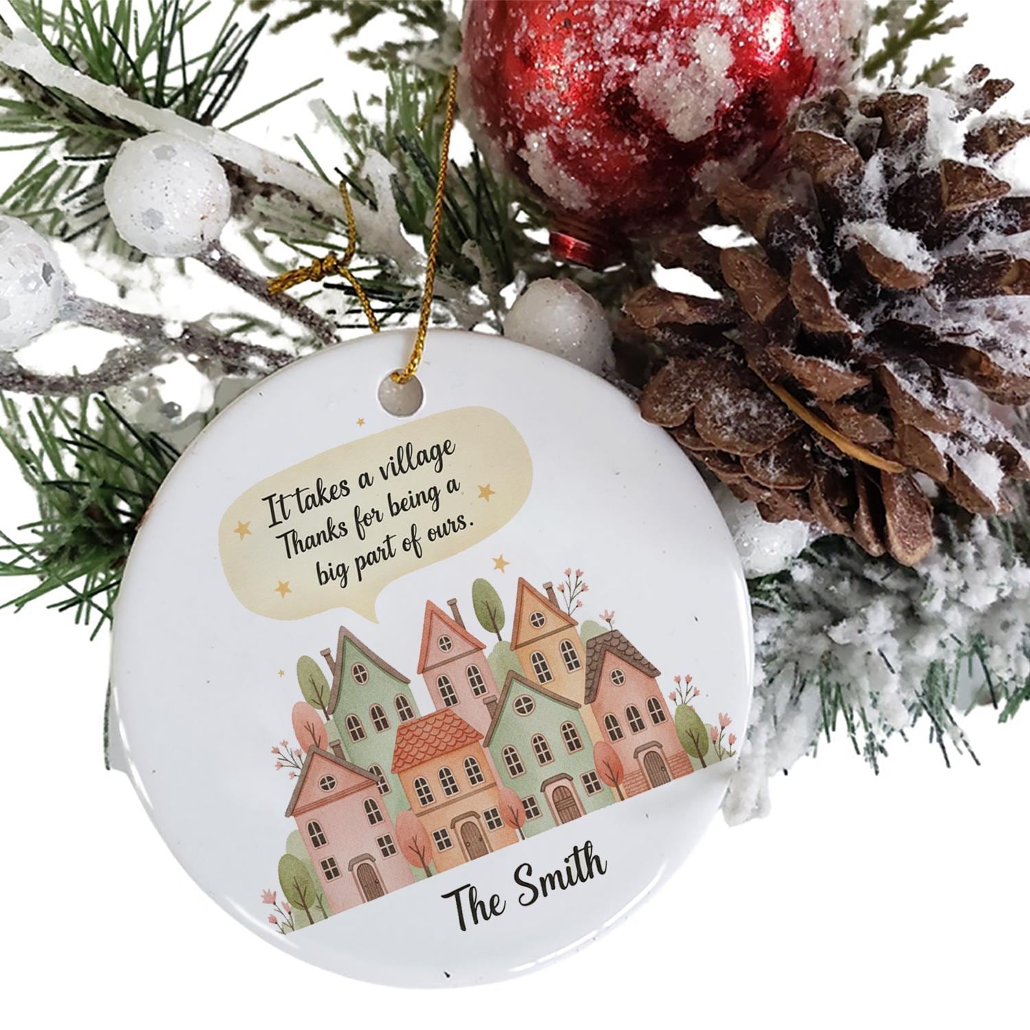 Thank You Ornament – Custom Ceramic Ornament – Appreciation Keepsake for Teacher, Neighbor, Caregiver, Coach