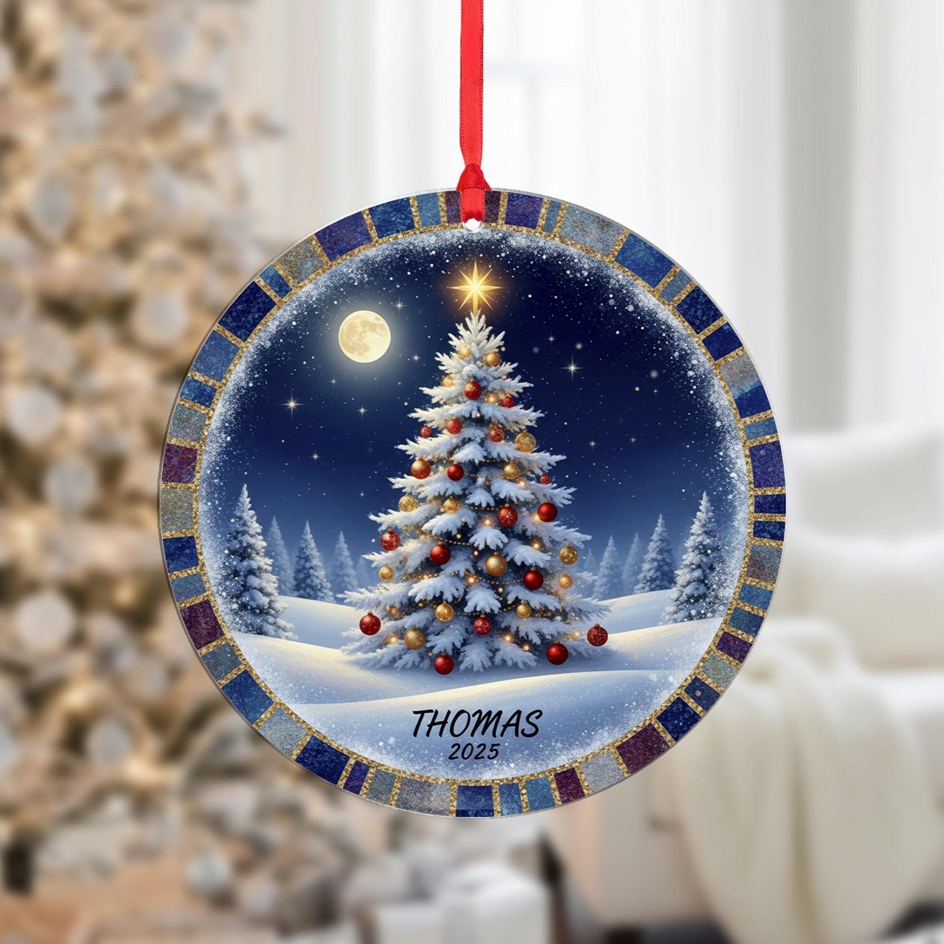 Personalized Christmas Tree Ornament 2025: Custom Name Holiday Decoration