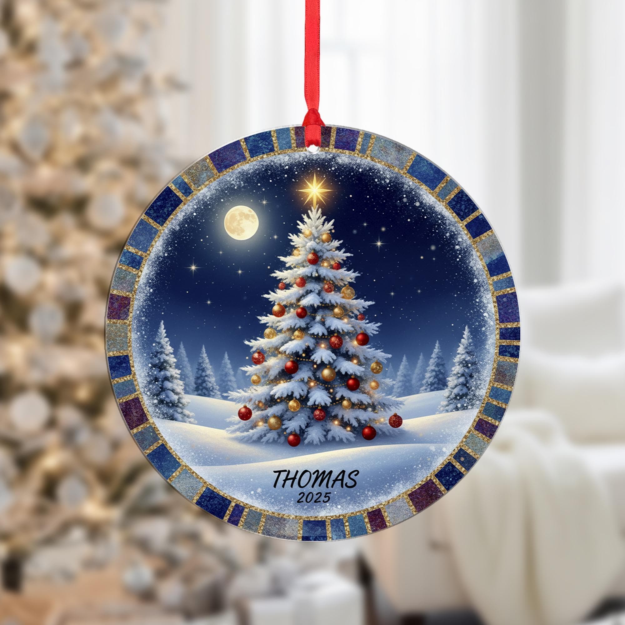 Personalized Christmas Tree Ornament 2025: Custom Name Holiday Decoration