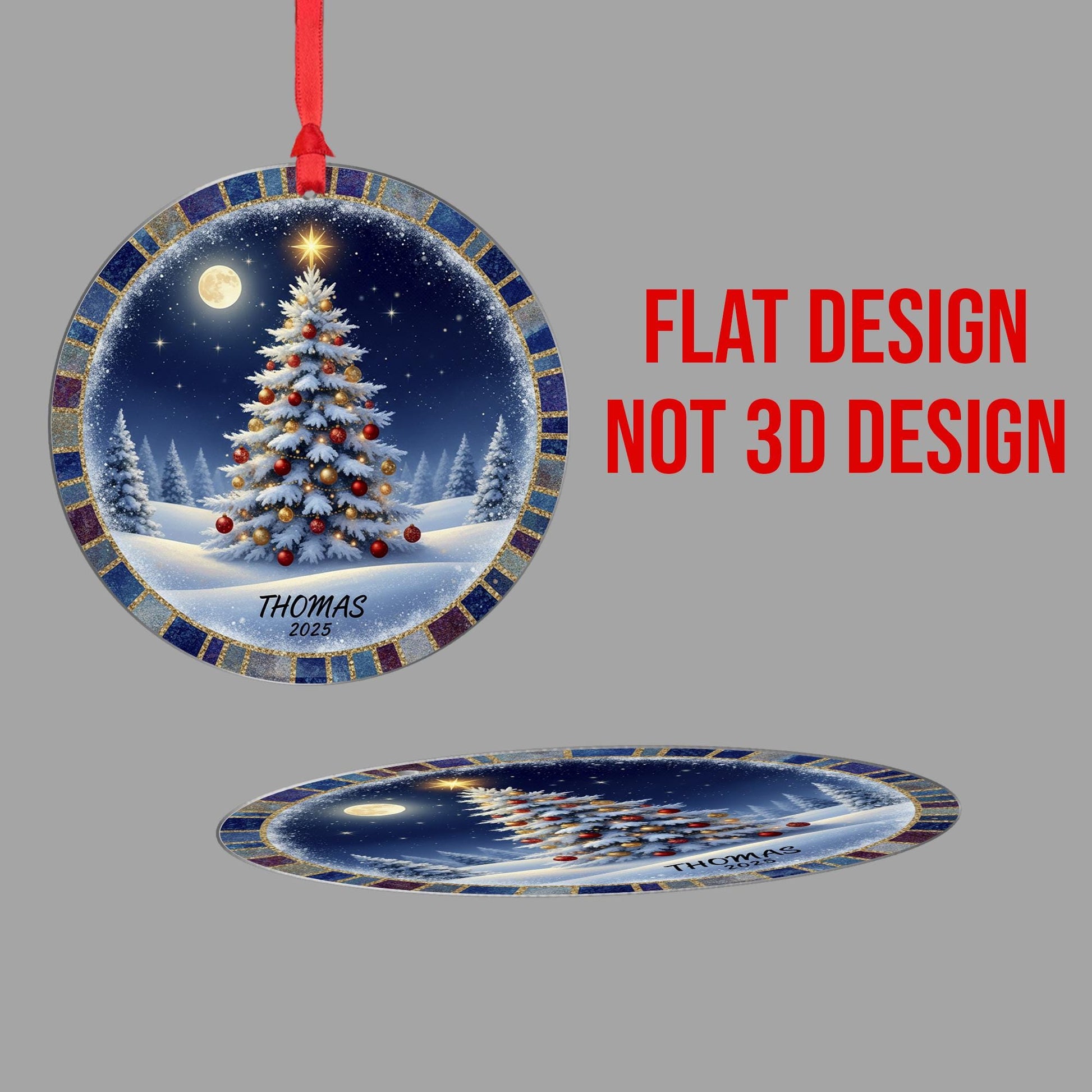 Personalized Christmas Tree Ornament 2025: Custom Name Holiday Decoration