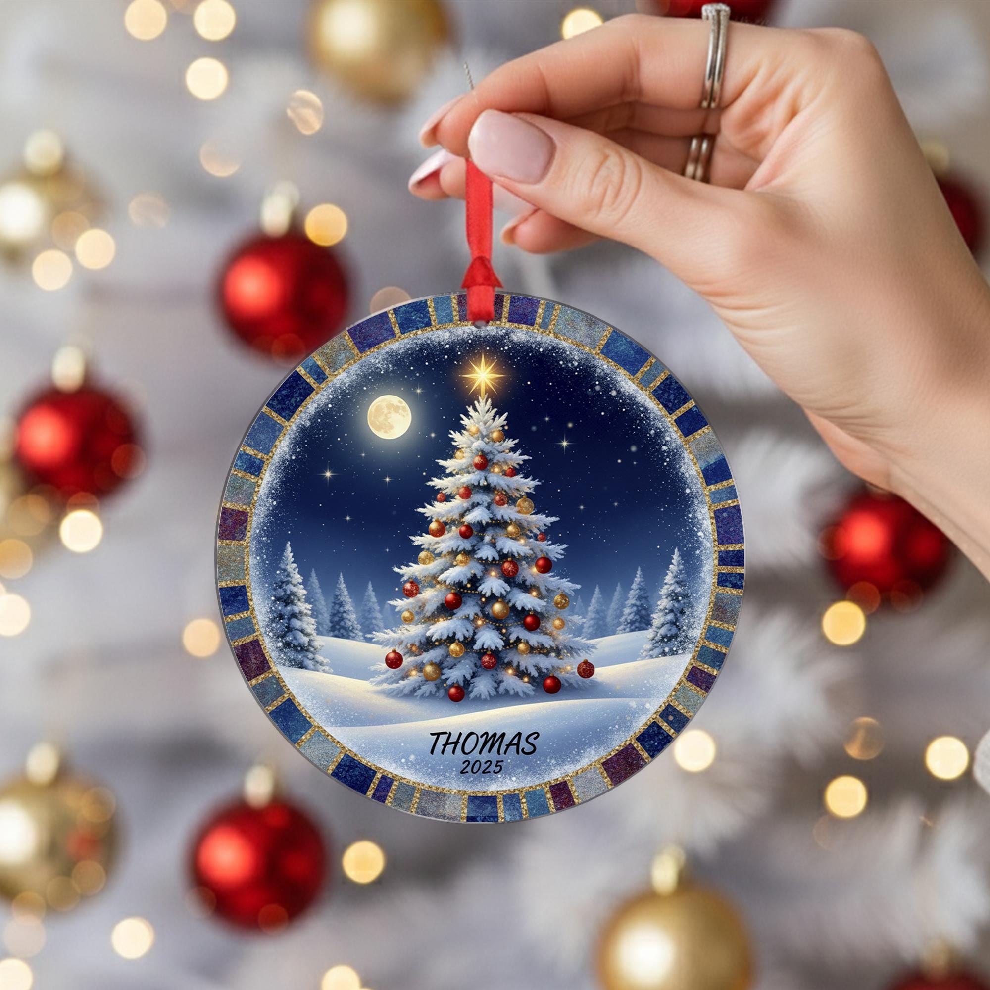 Personalized Christmas Tree Ornament 2025: Custom Name Holiday Decoration
