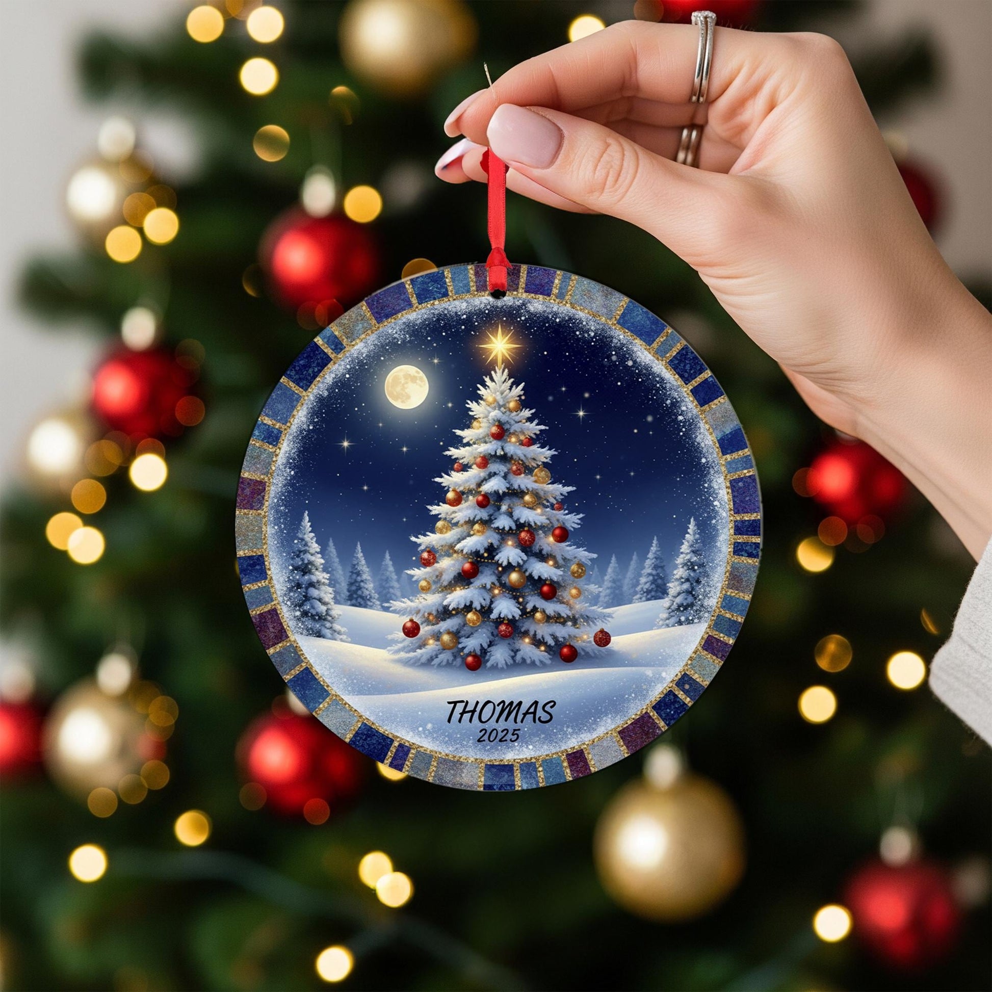 Personalized Christmas Tree Ornament 2025: Custom Name Holiday Decoration