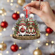 Personalized Ornament: Gnome Couple Design, Anniversary Keepsake Decoration