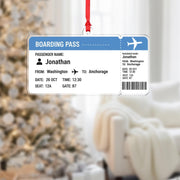Boarding Pass Ornament – Personalized Travel Gift, Custom Airline Ticket Christmas Keepsake