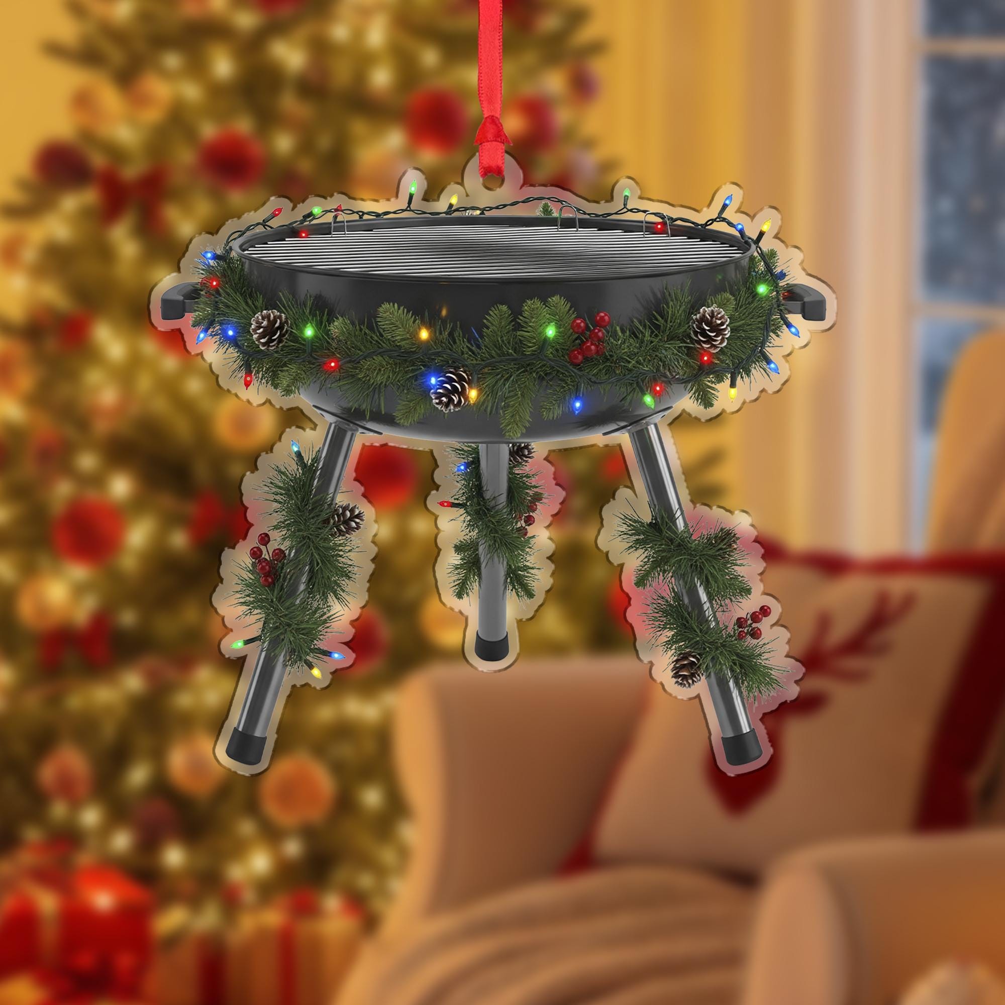 BBQ Grill Christmas Ornament: Backyard Chef Gift