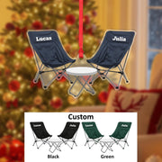 Camping Chairs Ornament – Personalized Couple Gift, Custom Outdoor Christmas Keepsake