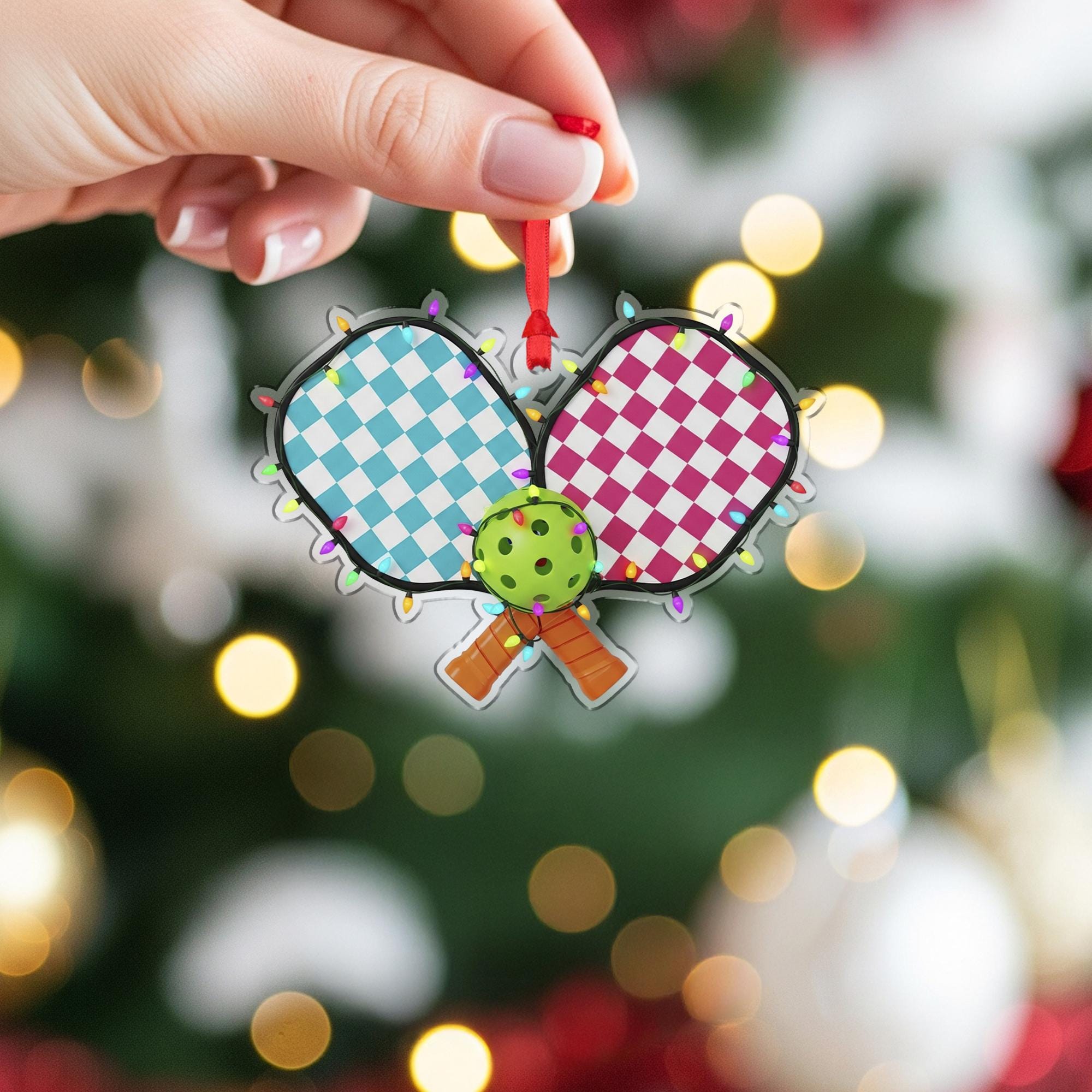 Personalized Pickleball Paddle Ornament: Custom Player Gift