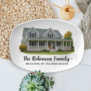 Custom House Portrait Platter: Personalized Family Name Plate
