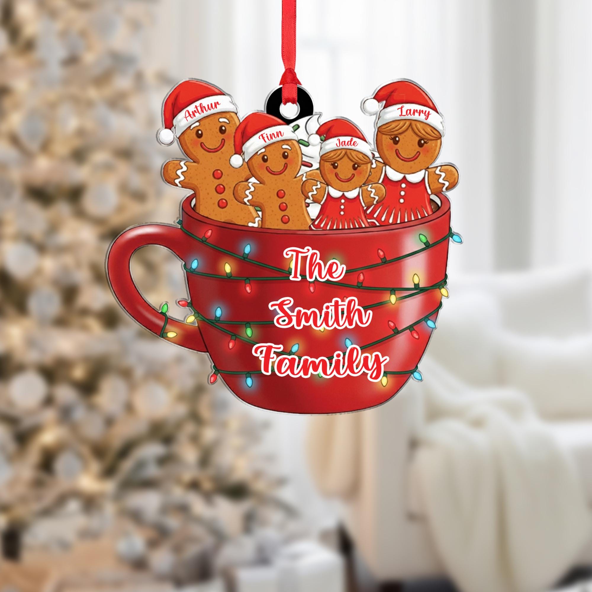Personalized Gingerbread Family Ornament - Custom Christmas Keepsake Mug 2025